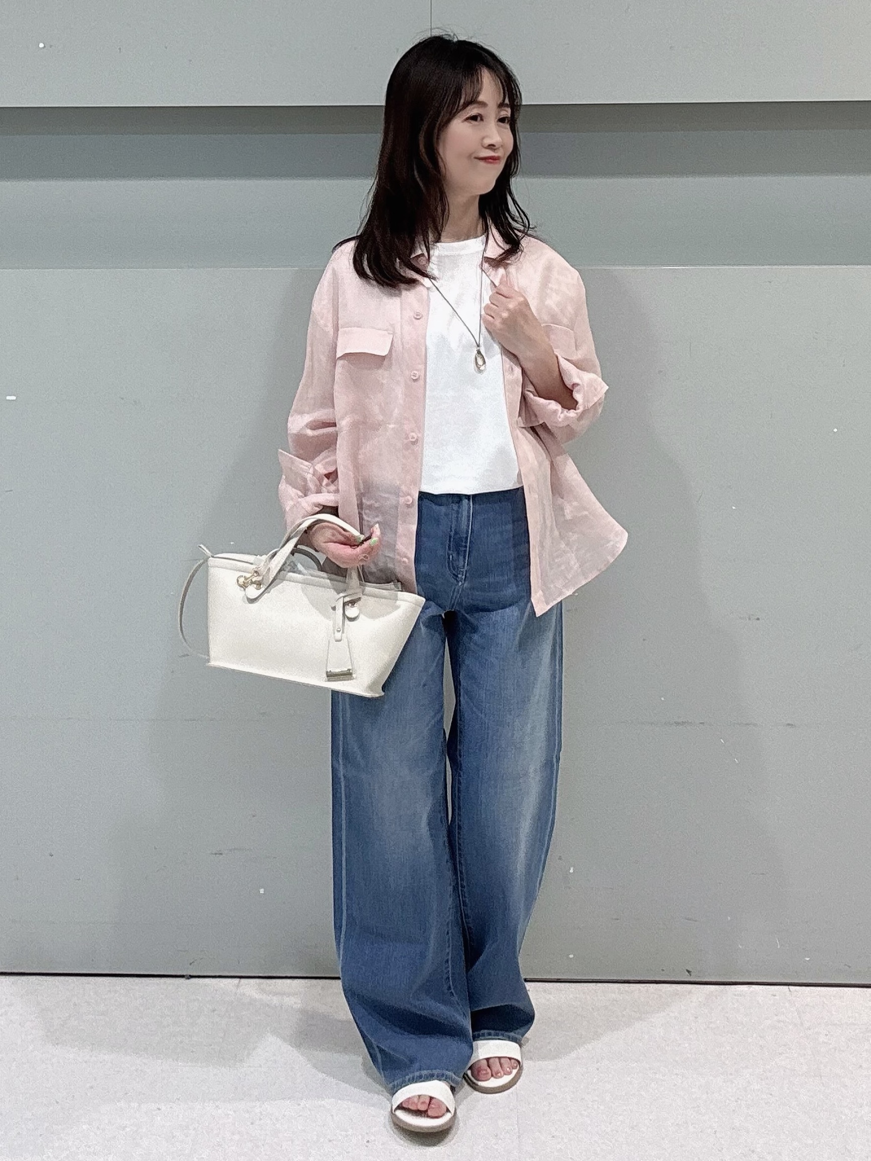 makiさんの「UNTITLED｜【古畑星夏さん着用/接触冷感】ドライタッチシャツ」を使ったコーディネート