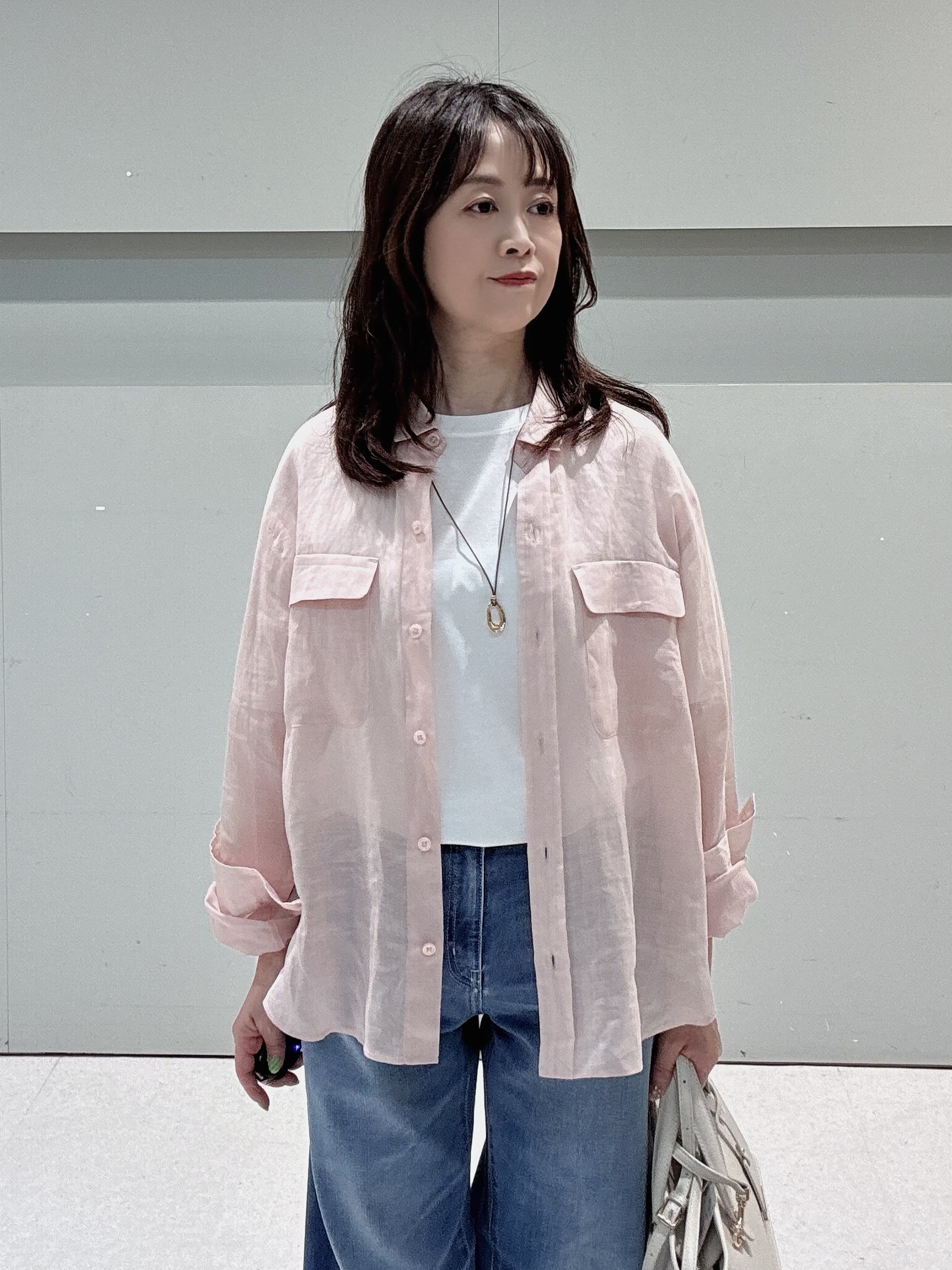 makiさんの「UNTITLED｜【古畑星夏さん着用/接触冷感】ドライタッチシャツ」を使ったコーディネート