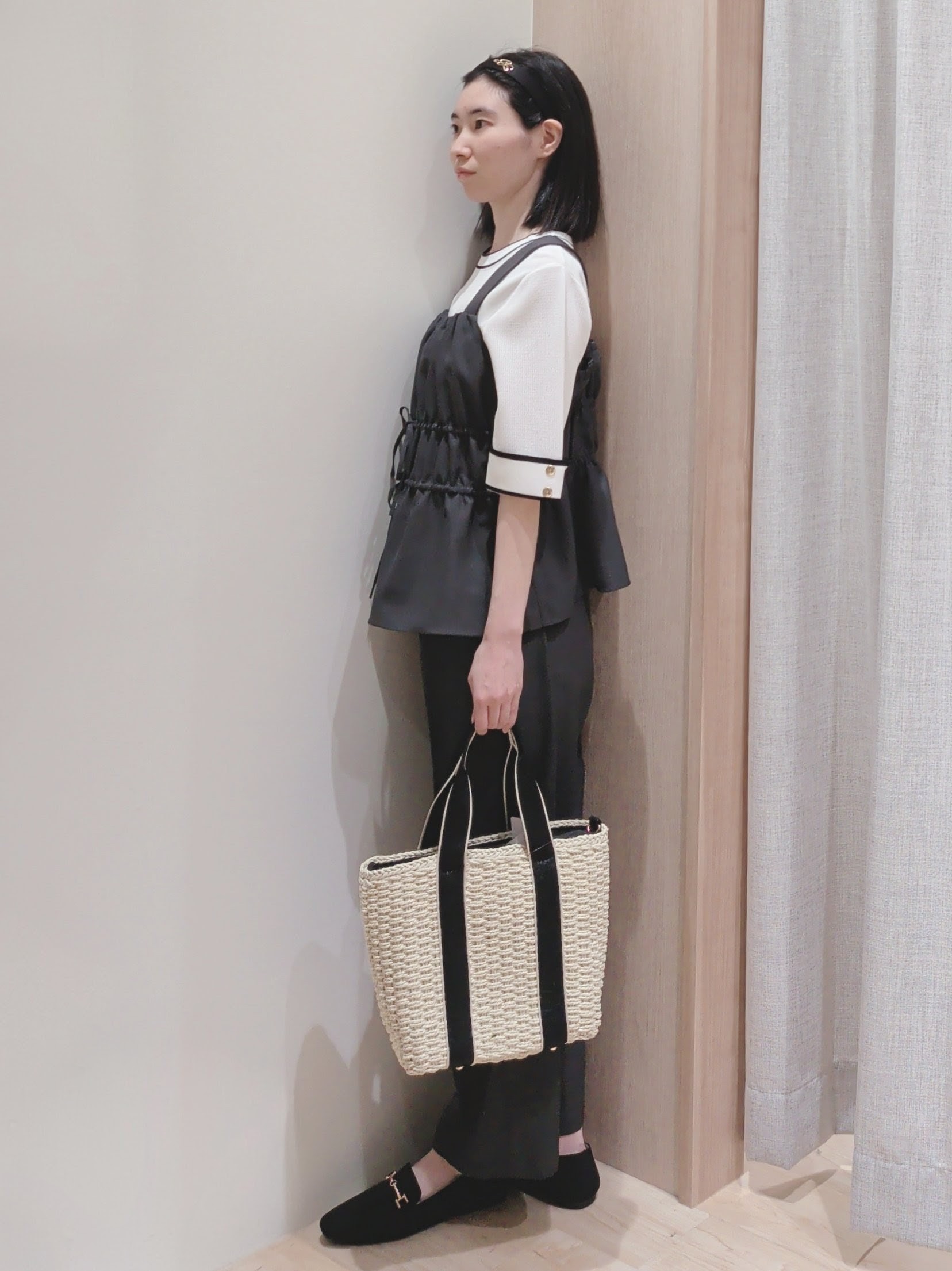 Yuiさんの「grove｜高評価！シャーリングビスチェSET UP」を使ったコーディネート