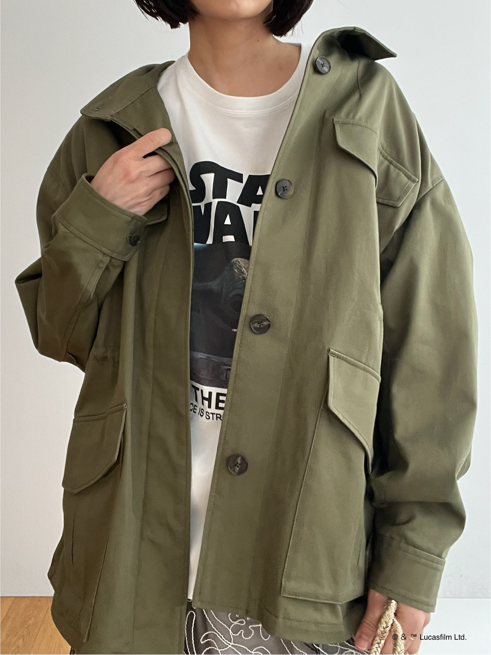 misaさんの「DRESSTERIOR｜【接触冷感】STAR WARS カプセルグローグTシャツ」を使ったコーディネート