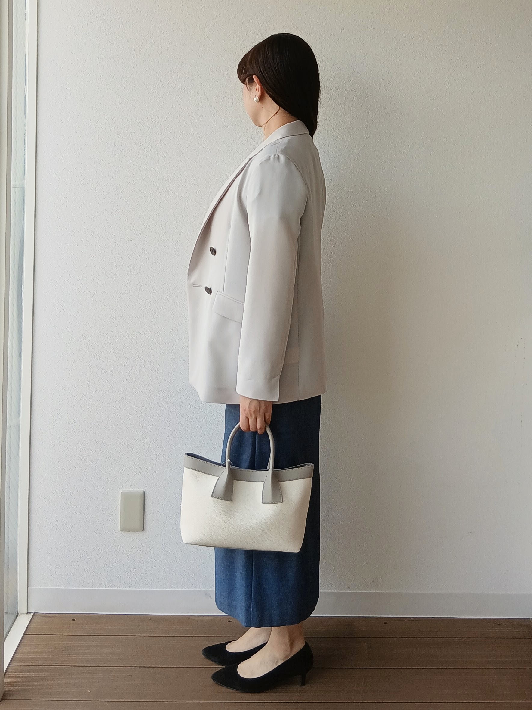 なみきさんの「UNTITLED｜【新色追加/セットアップ可】エアリー ダブルブレストジャケット」を使ったコーディネート
