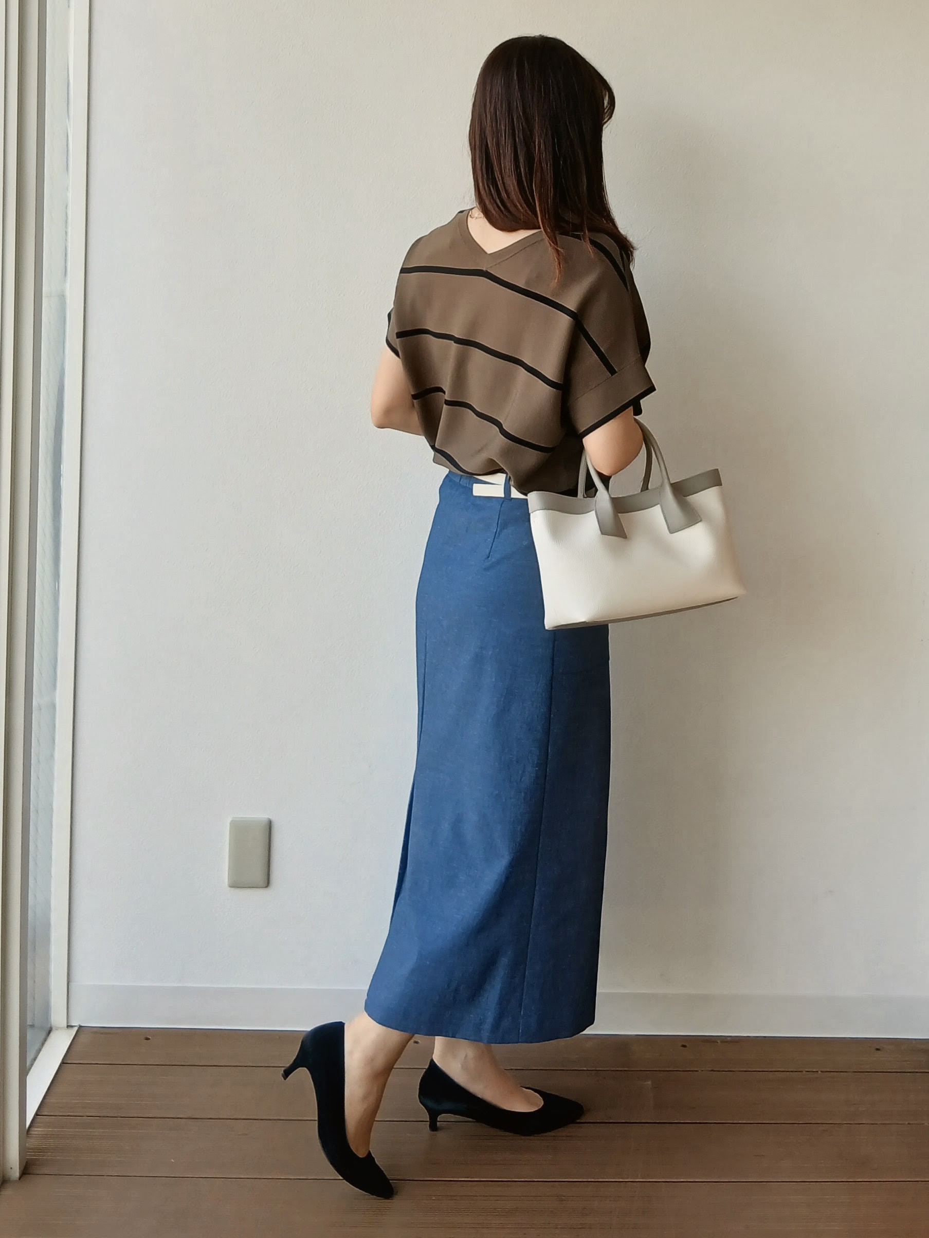 なみきさんの「UNTITLED｜【11色展開/体型カバー】前後2WAYフレンチスリーブニット」を使ったコーディネート