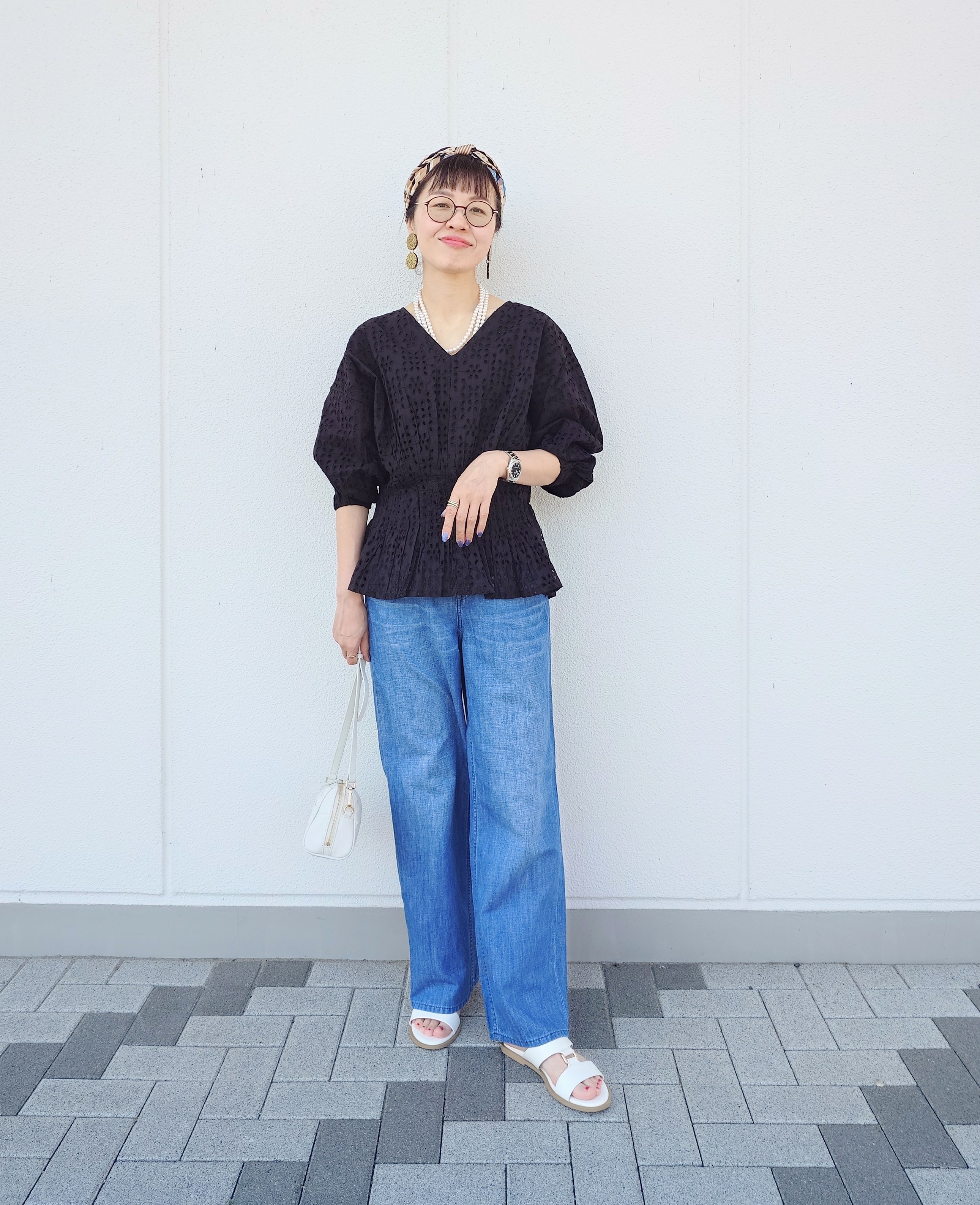 MUTSUKOさんの「UNTITLED｜【Audrey and John Wad】ウエストシャーリングブラウス」を使ったコーディネート