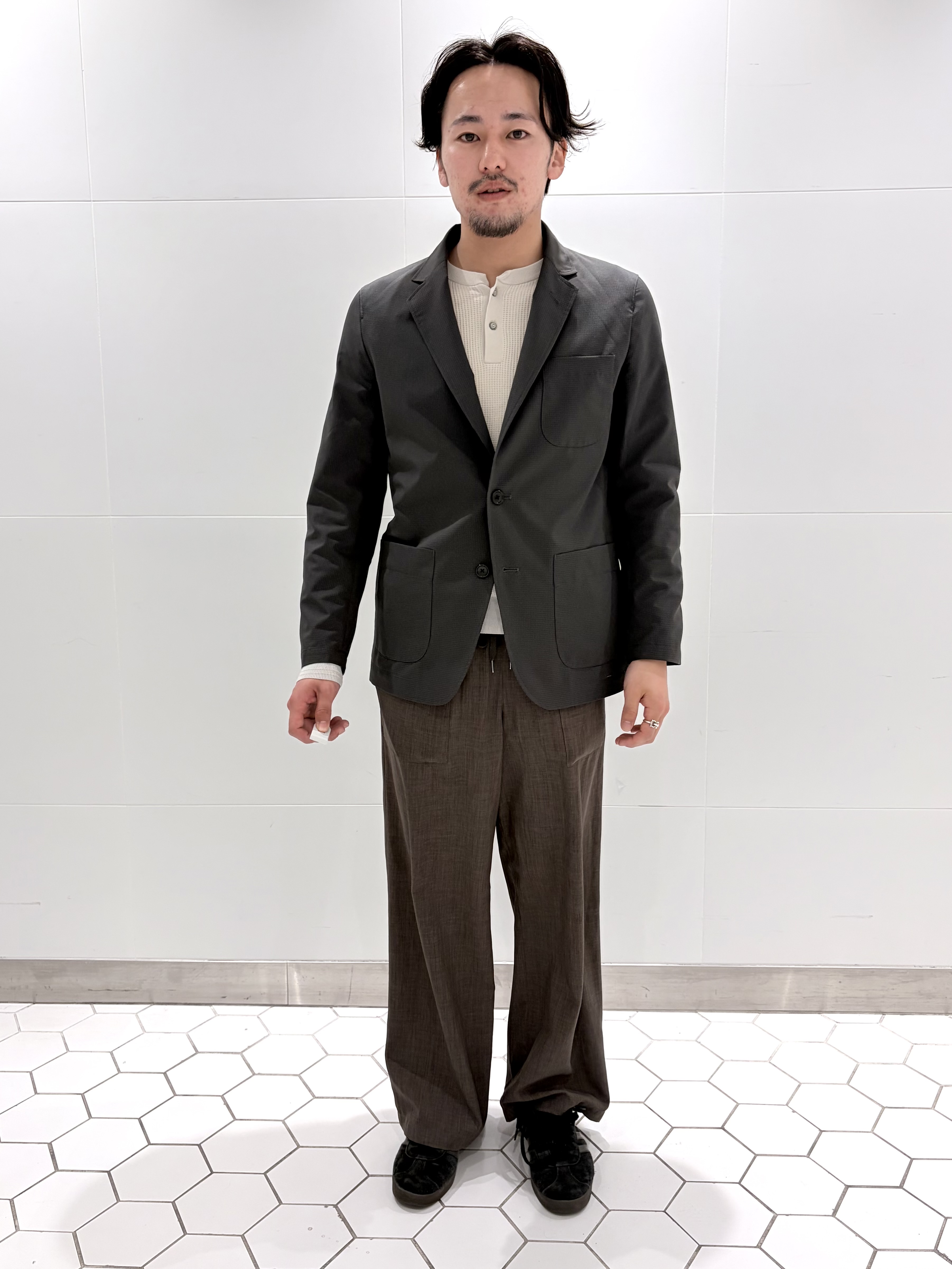 takeruさんの「Dessin｜【セットアップ可/洗える】クールドッツ ジャケット」を使ったコーディネート