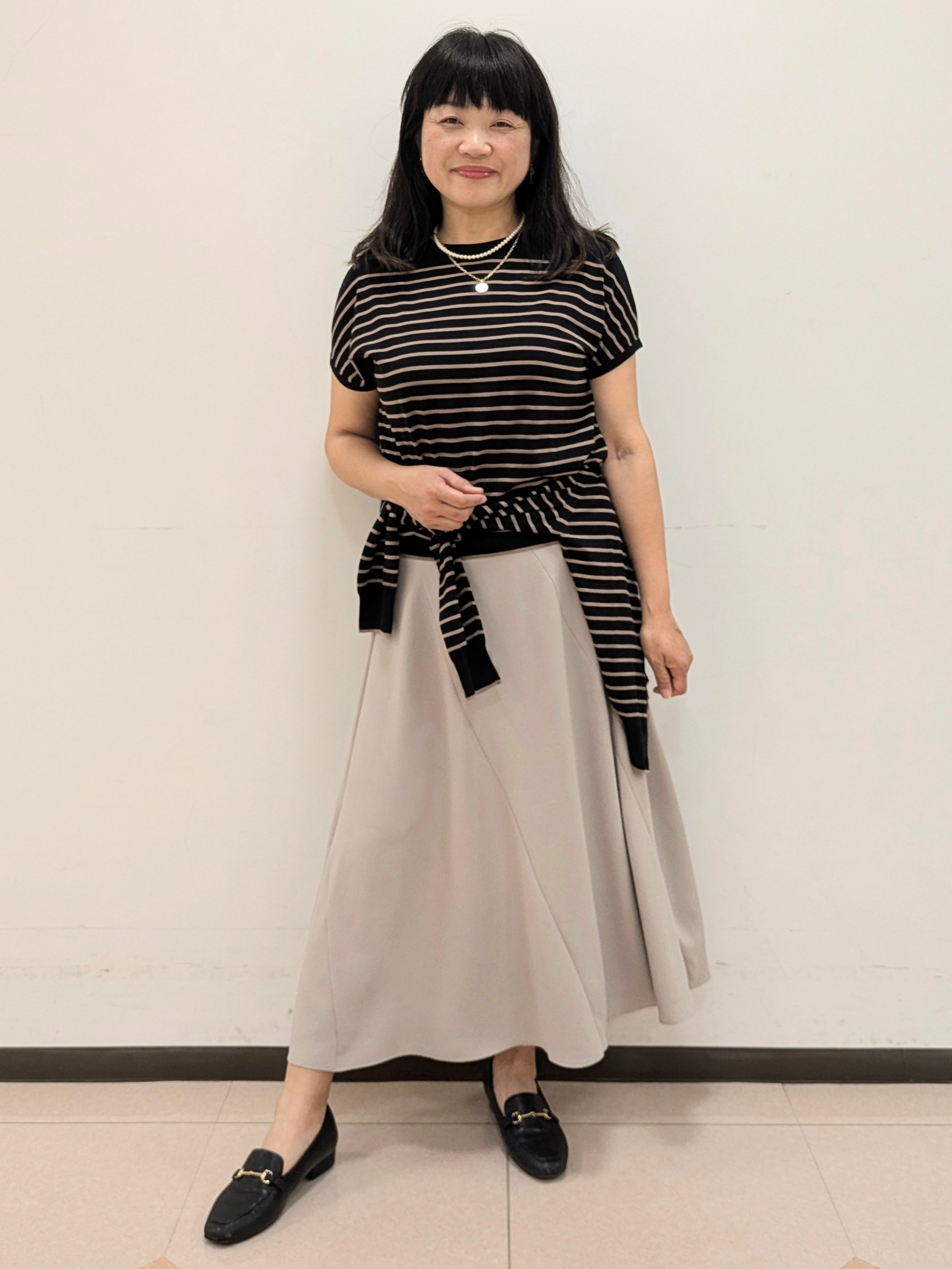 ともさんの「UNTITLED｜【9色展開/アンサンブル可】コットンクルーネックカーディガン」を使ったコーディネート