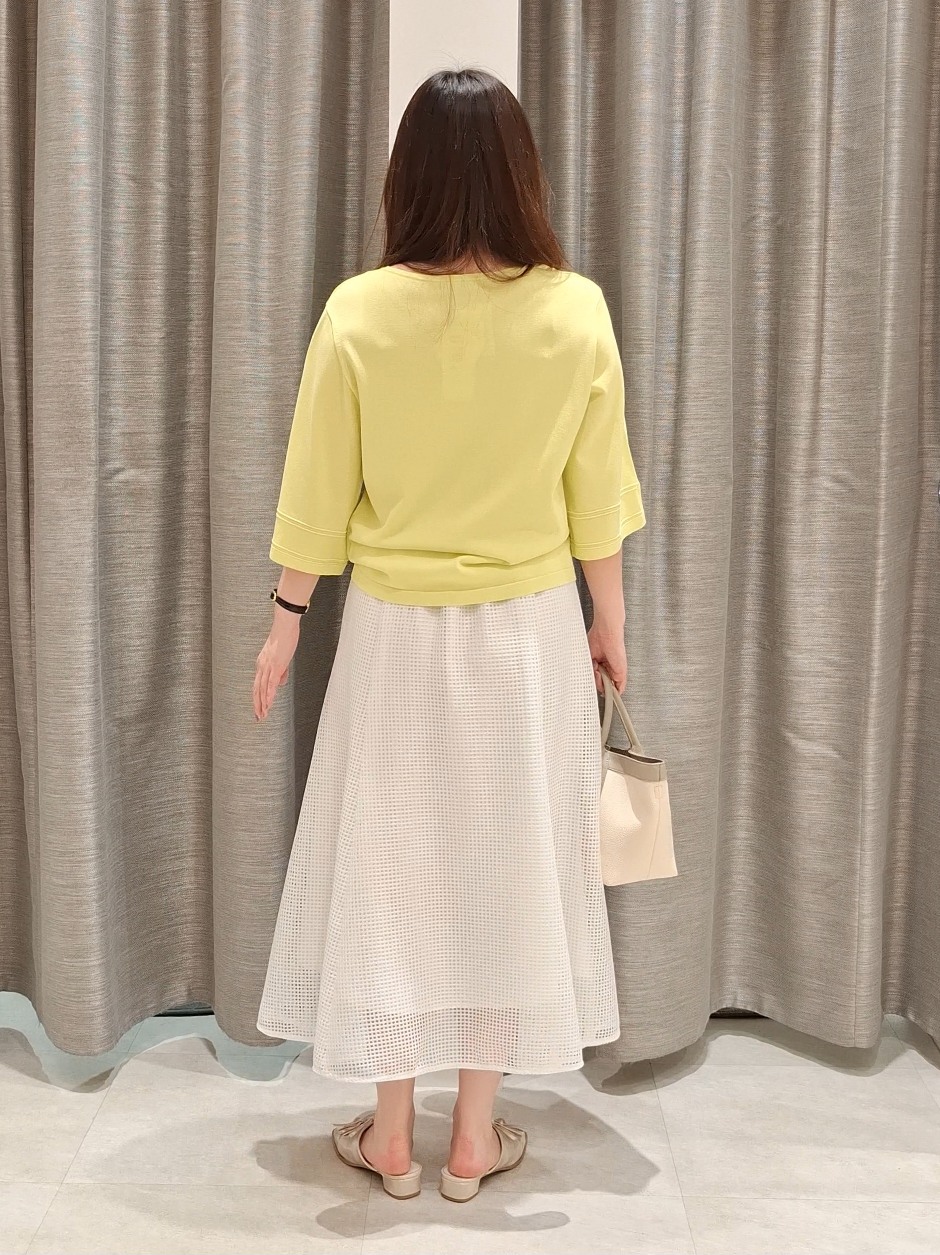 YuKaRiさんの「UNTITLED｜【洗える/清涼感】袖スリットニットプルオーバー」を使ったコーディネート