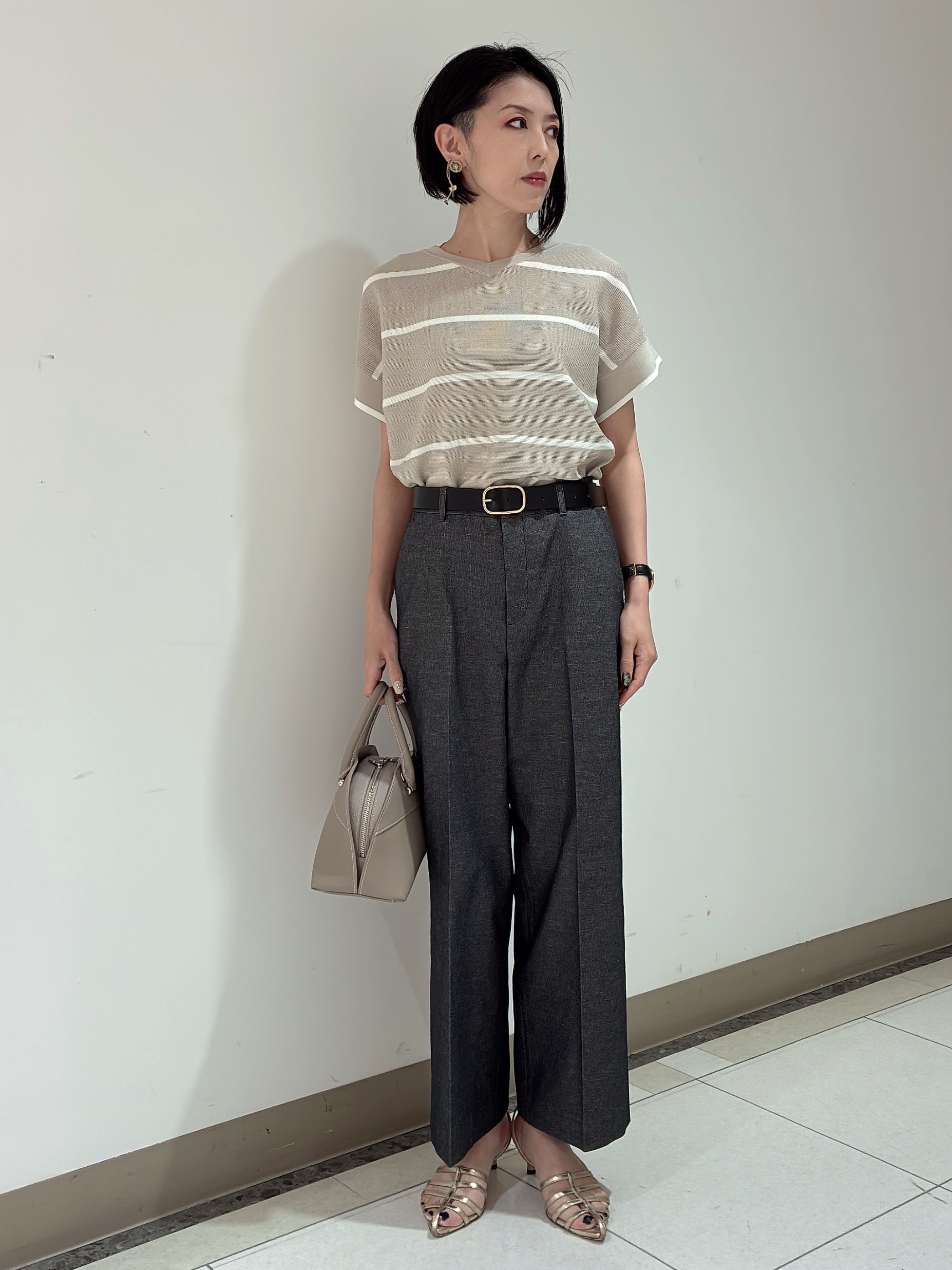 環さんの「UNTITLED｜【11色展開/体型カバー】前後2WAYフレンチスリーブニット」を使ったコーディネート