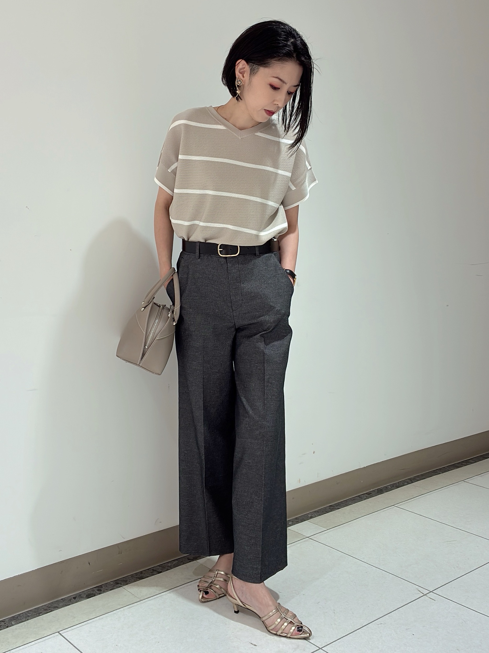 環さんの「UNTITLED｜【11色展開/体型カバー】前後2WAYフレンチスリーブニット」を使ったコーディネート