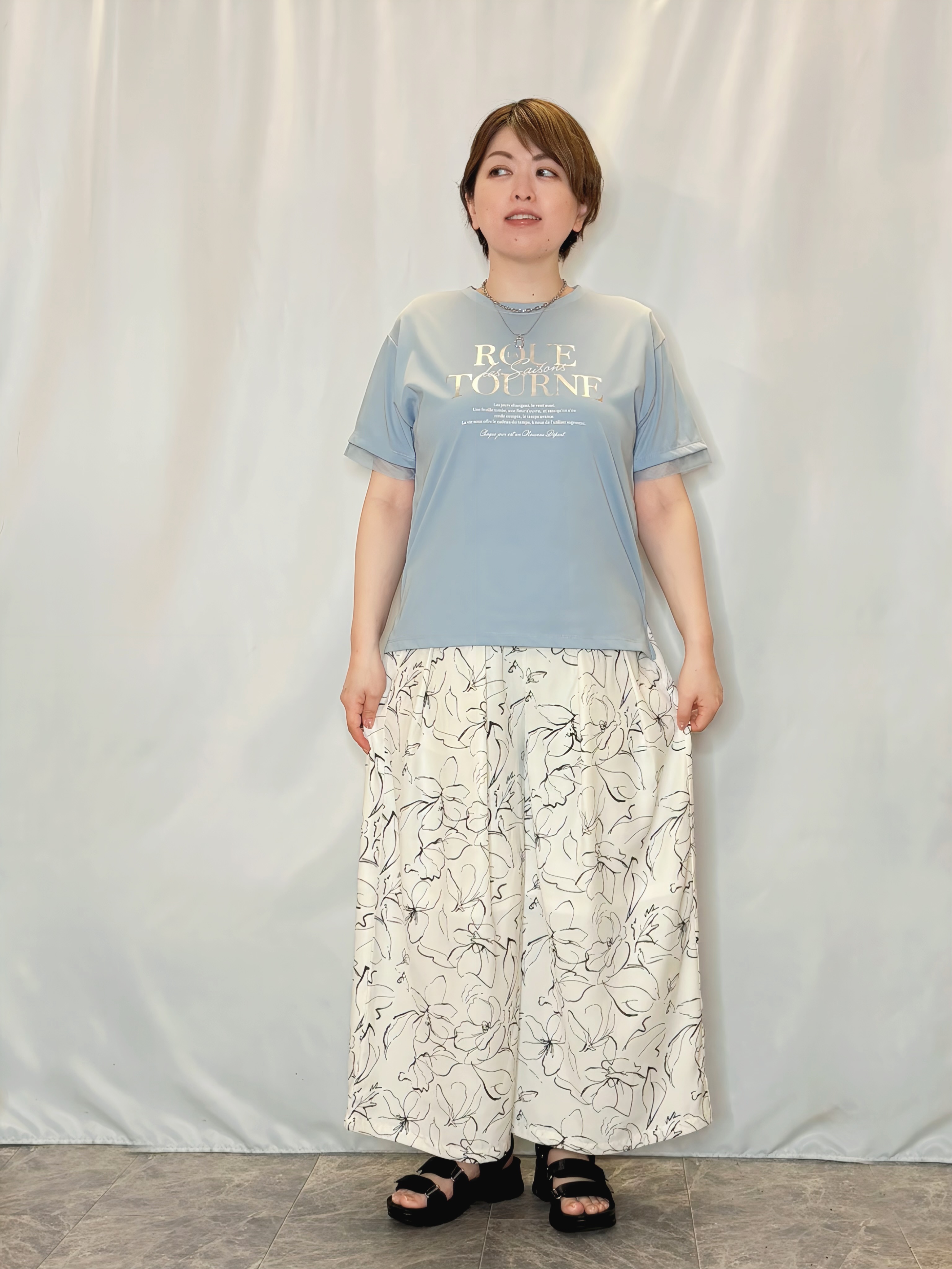 たみさんの「SHOO･LA･RUE｜【洗濯機可/UV/S-LL】程よい透け感 ノーカラーシアーブルゾン」を使ったコーディネート
