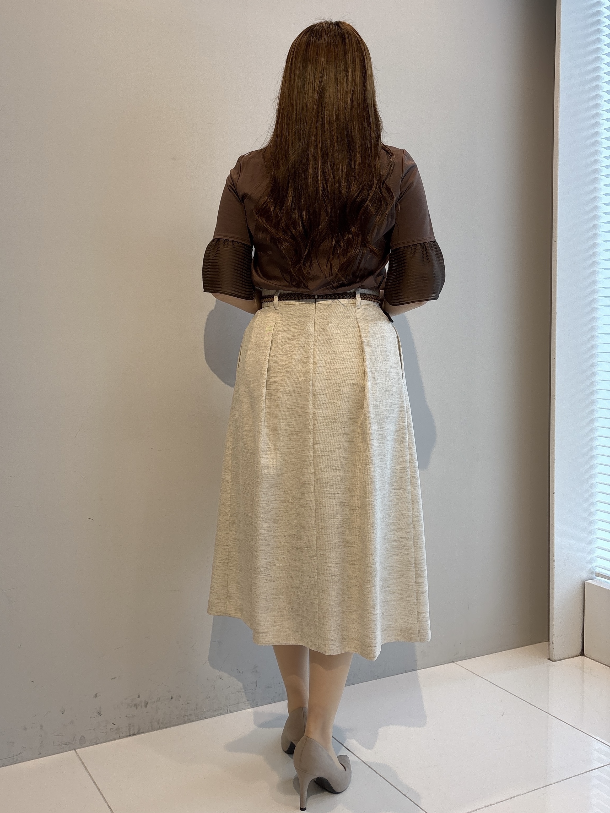 sayaさんの「COUP DE CHANCE｜【5分袖／日本製／接触冷感】異素材ドッキングカットソー」を使ったコーディネート