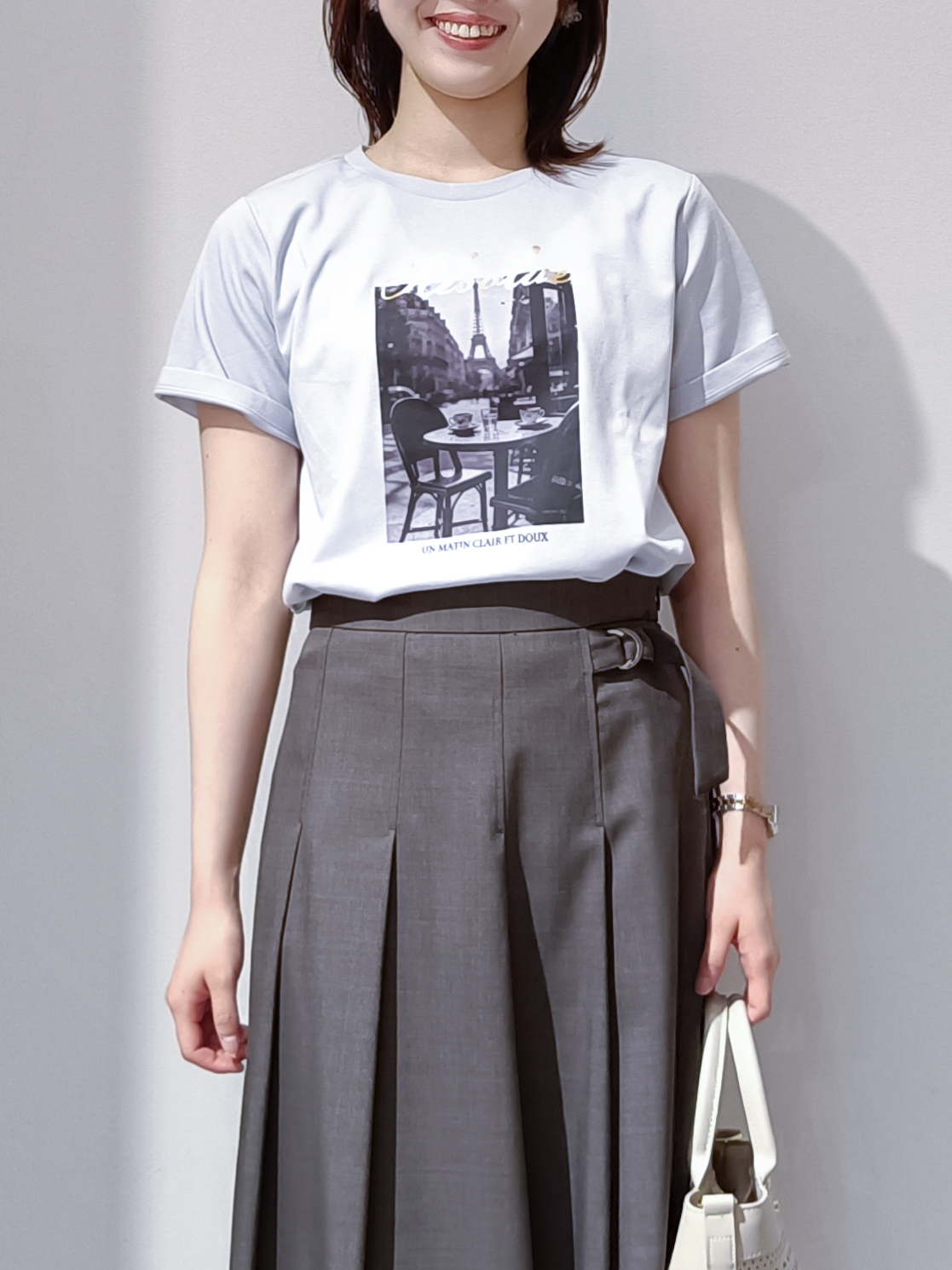 のんさんの「OPAQUE.CLIP｜【接触冷感／UVケア】転写箔プリントTシャツ《洗濯機OK》」を使ったコーディネート