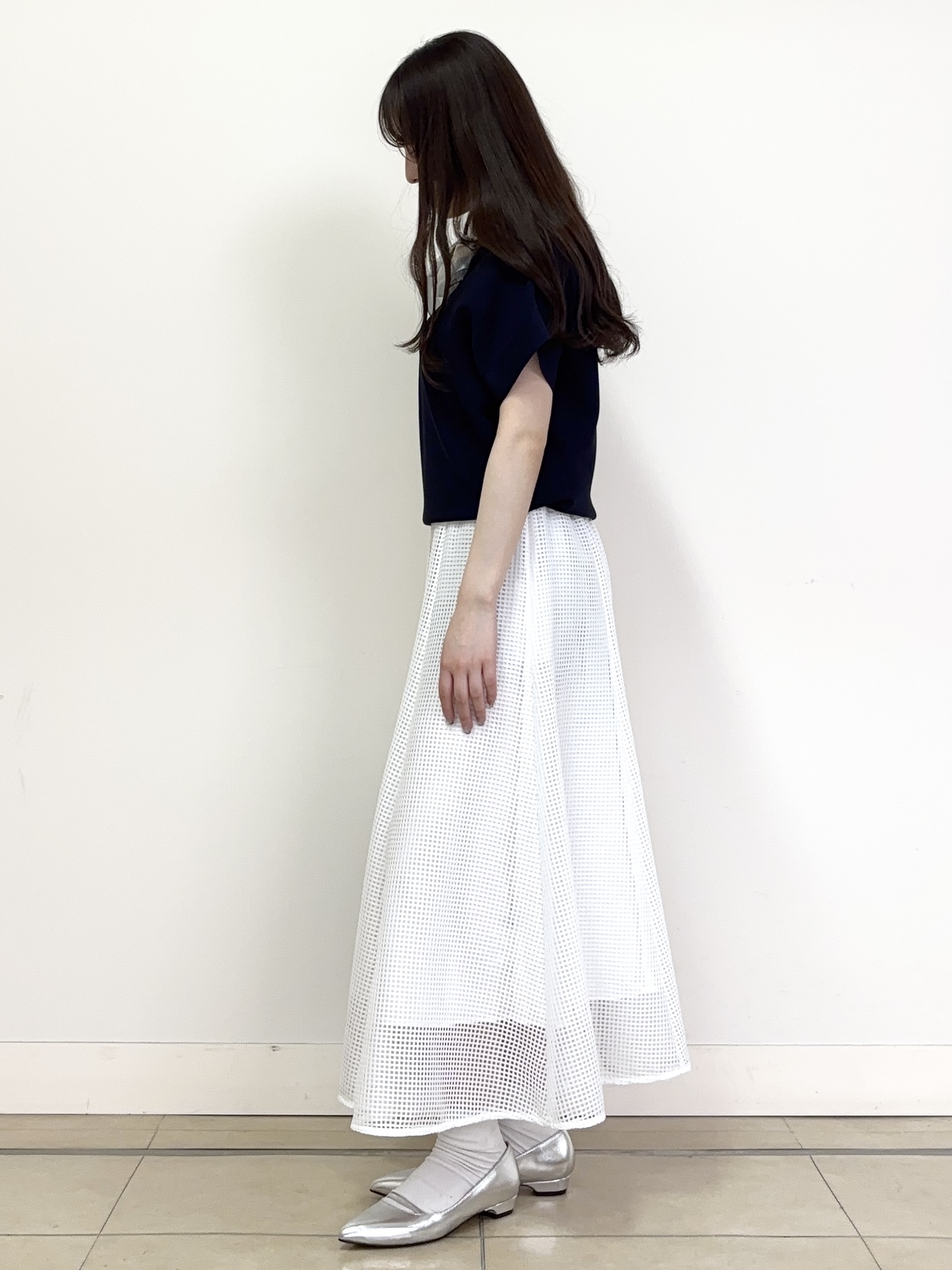 あやかさんの「UNTITLED｜【11色展開/体型カバー】前後2WAYフレンチスリーブニット」を使ったコーディネート