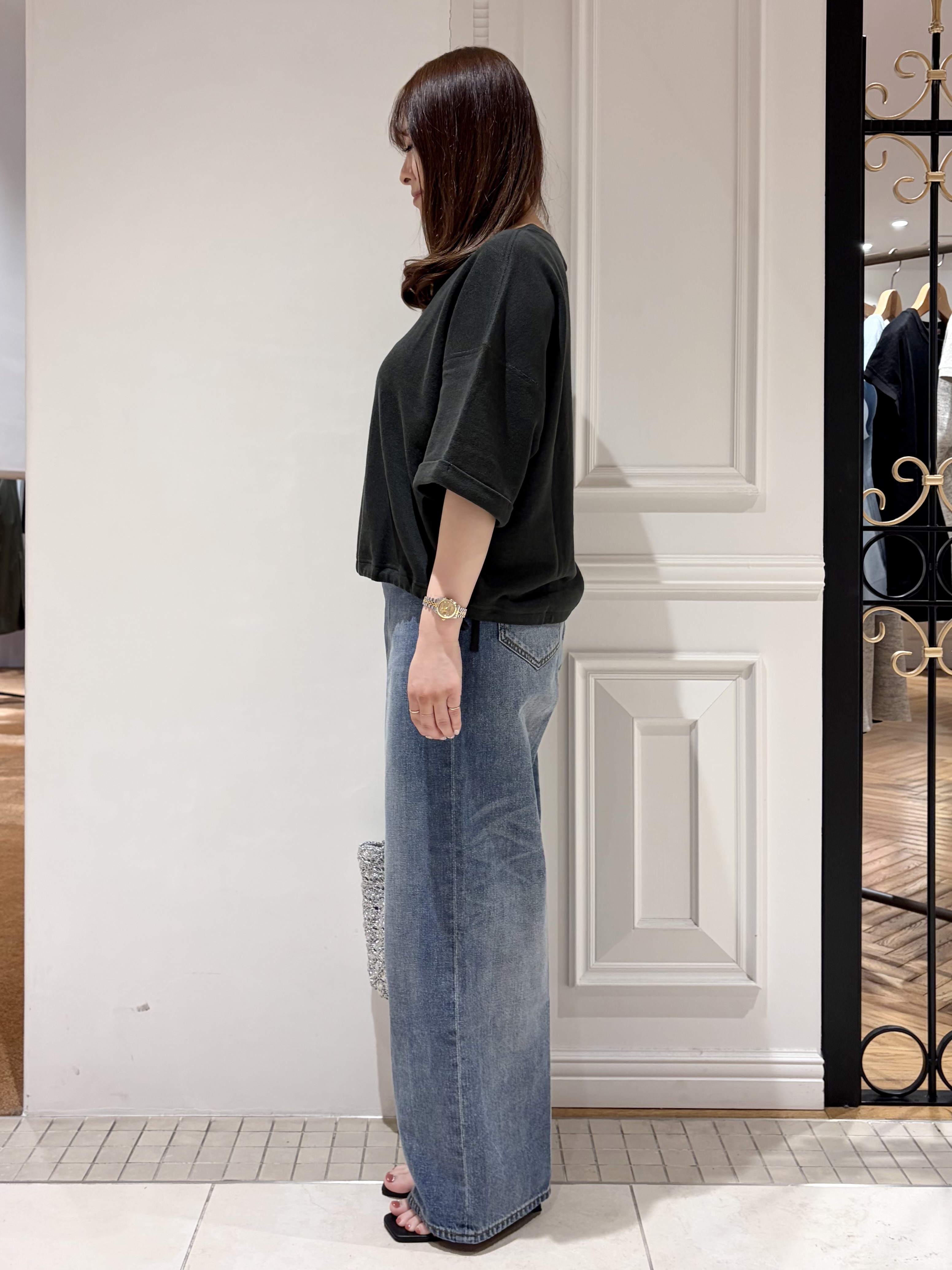 minowaさんの「DRESSTERIOR｜【ウォッシャブル/セットアップ可】リネン混裏毛ドロストプルオーバー」を使ったコーディネート