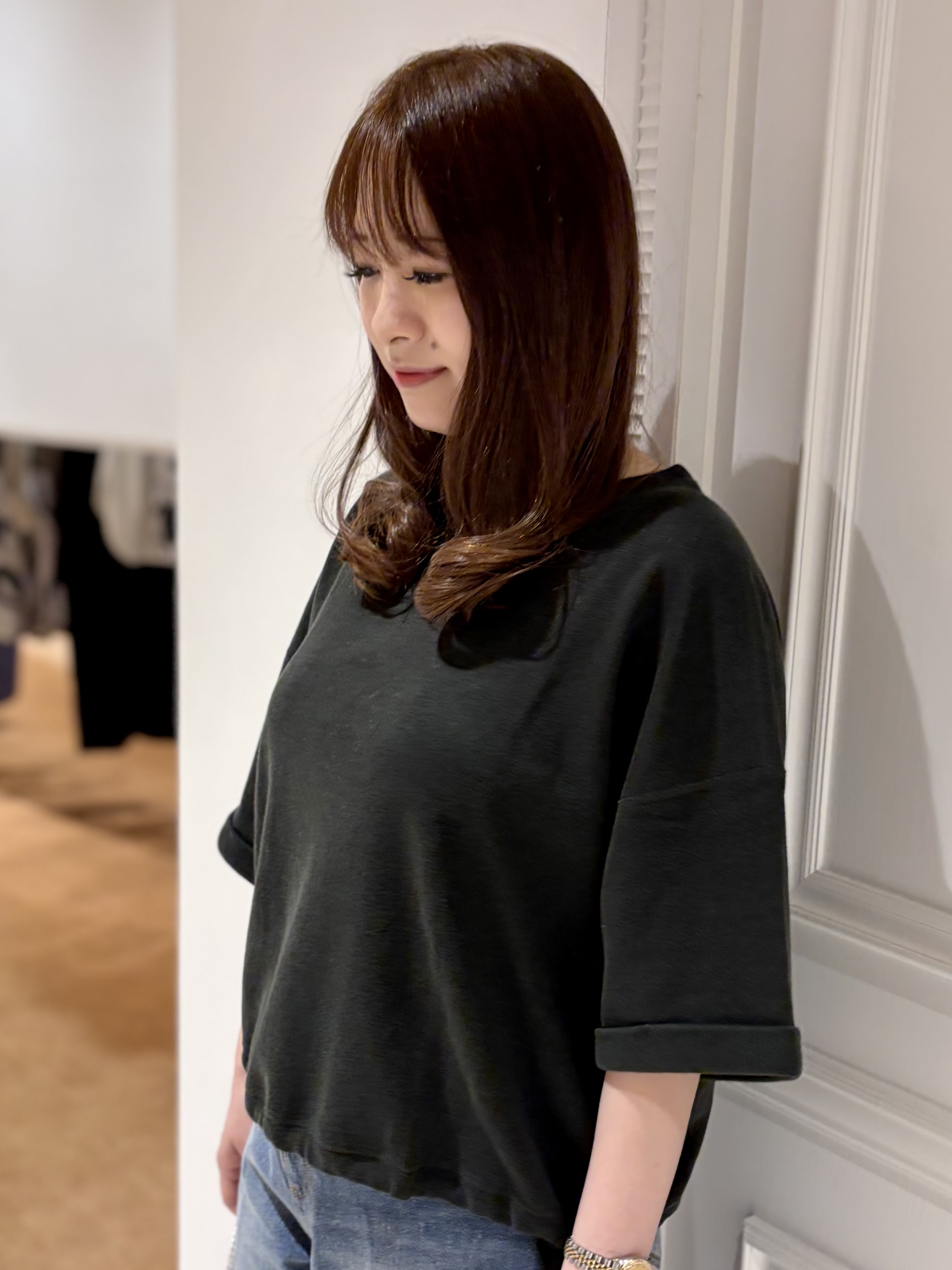 minowaさんの「DRESSTERIOR｜【ウォッシャブル/セットアップ可】リネン混裏毛ドロストプルオーバー」を使ったコーディネート