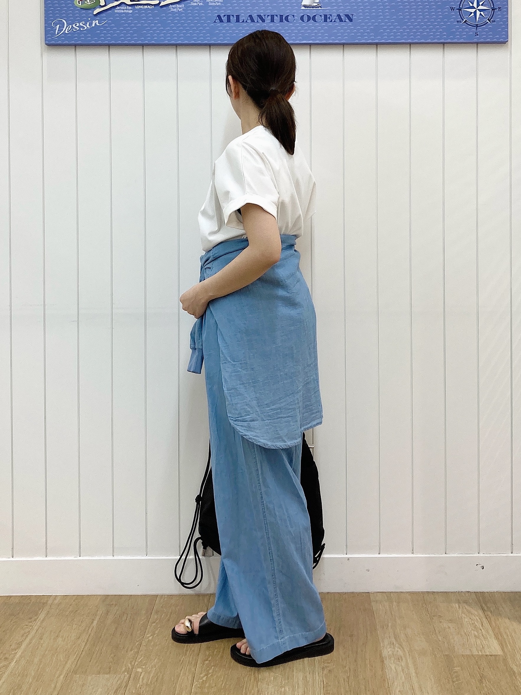 yoshiさんの「Dessin｜【セットアップ可/洗える】2オンスシアーデニムシャツ」を使ったコーディネート