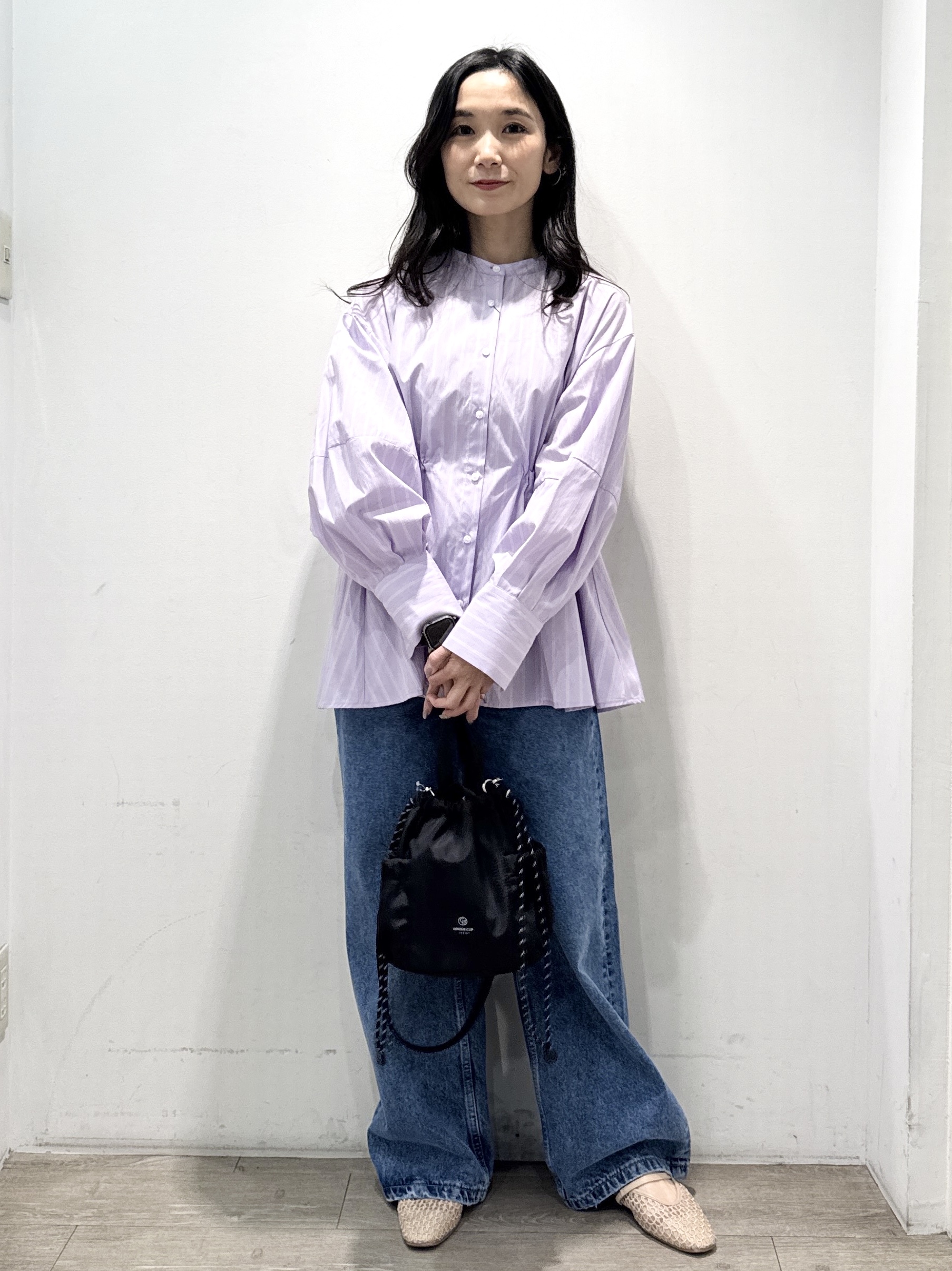 yuicciさんの「OPAQUE.CLIP｜ストライプペプラムデザインブラウス【洗濯機OK】」を使ったコーディネート