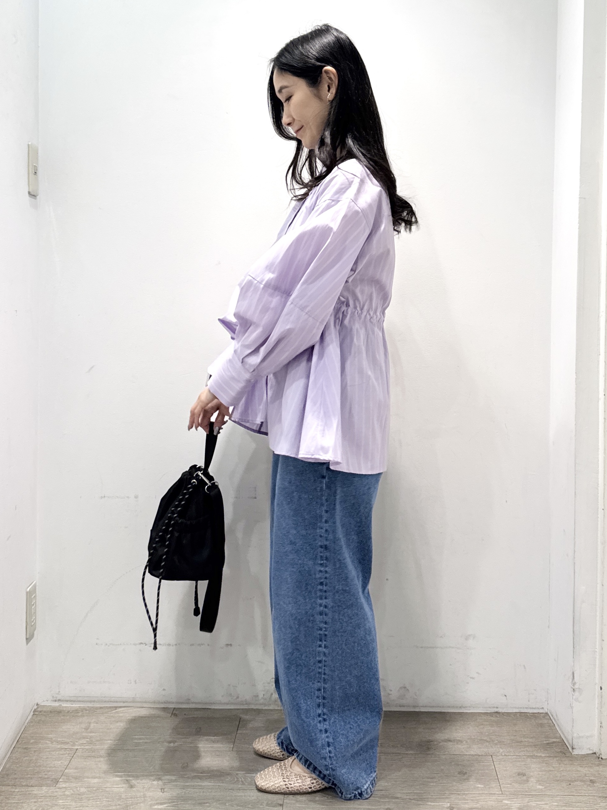 yuicciさんの「OPAQUE.CLIP｜ストライプペプラムデザインブラウス【洗濯機OK】」を使ったコーディネート