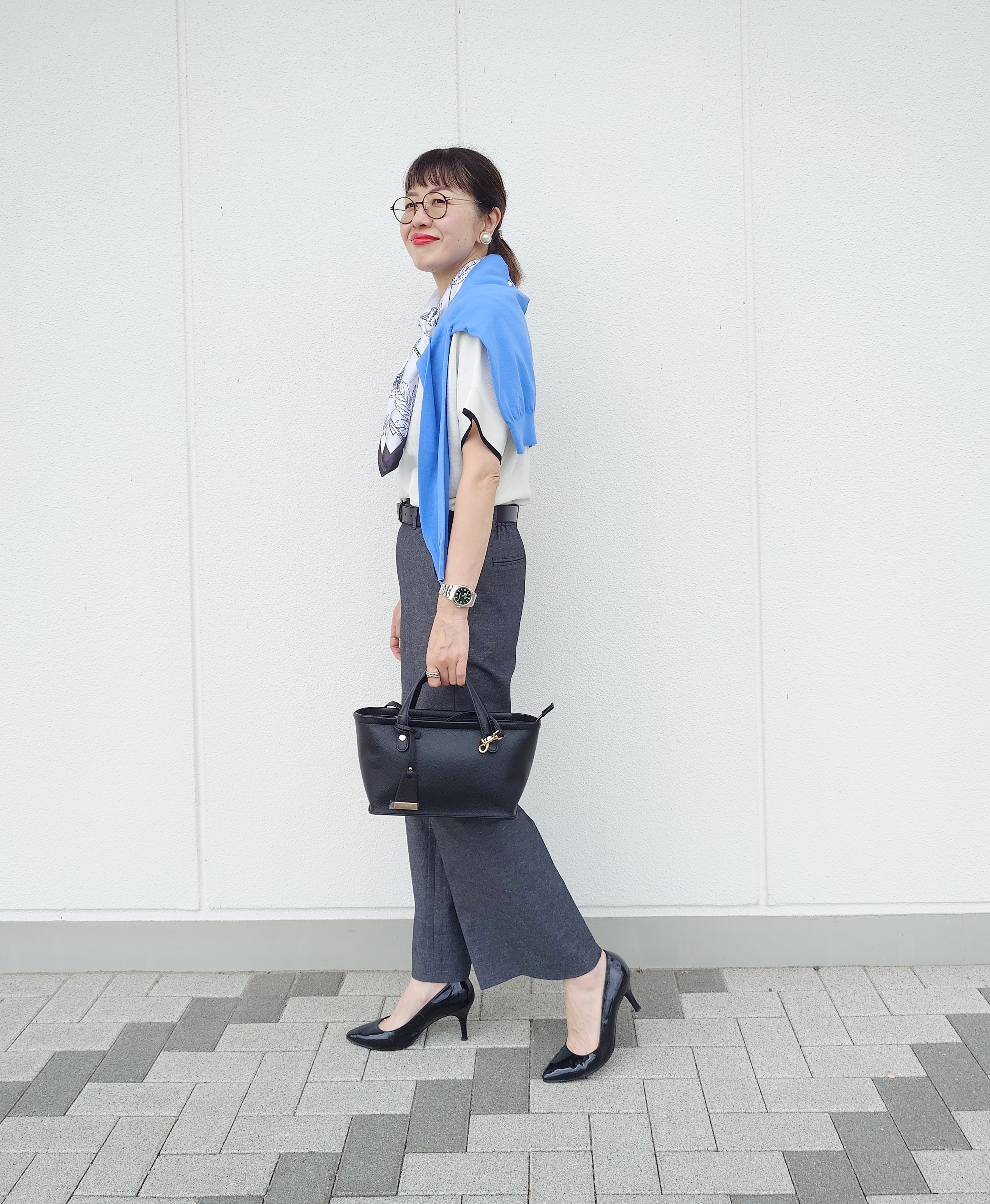 MUTSUKOさんの「UNTITLED｜【11色展開/体型カバー】前後2WAYフレンチスリーブニット」を使ったコーディネート