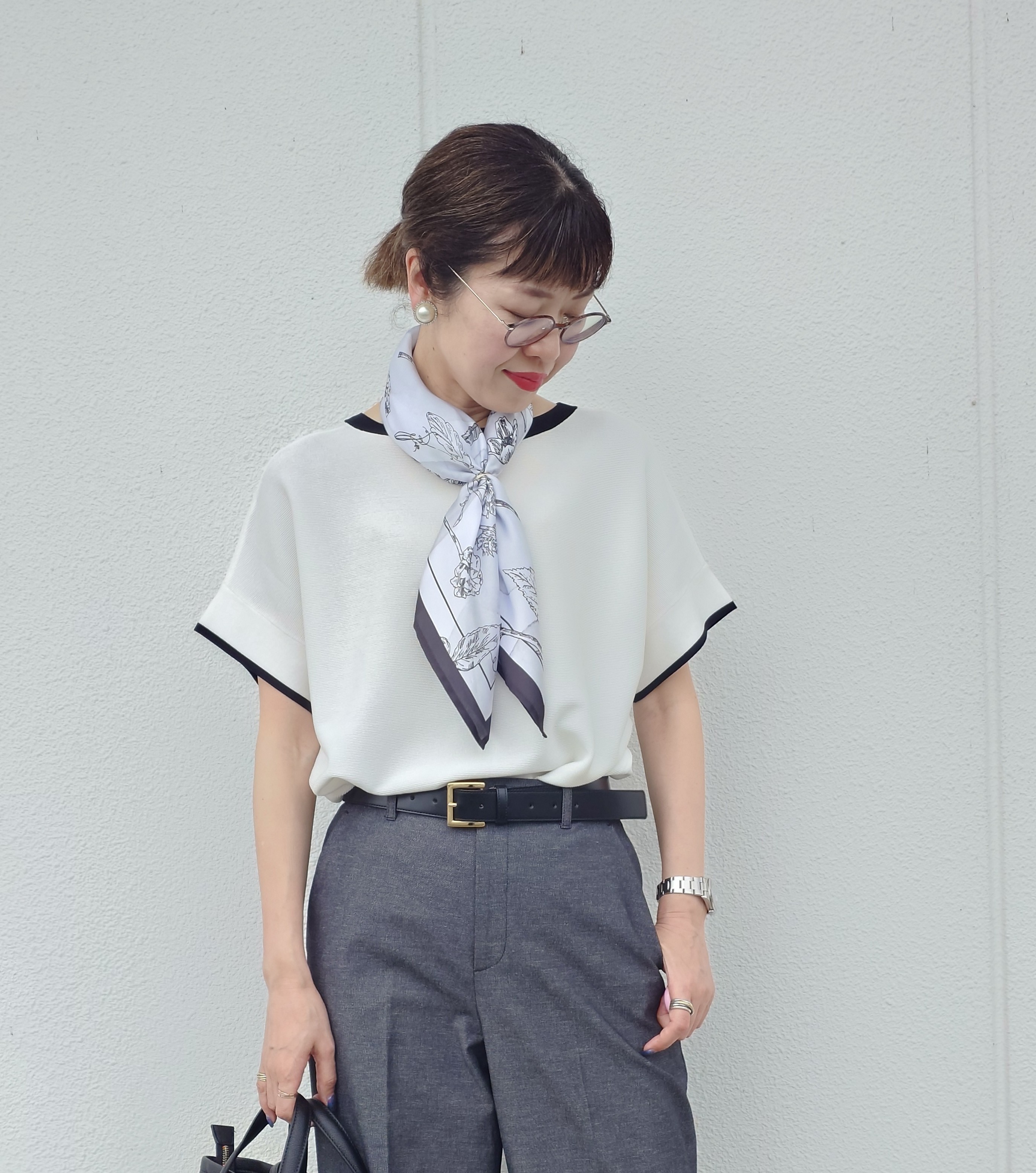 MUTSUKOさんの「UNTITLED｜【11色展開/体型カバー】前後2WAYフレンチスリーブニット」を使ったコーディネート