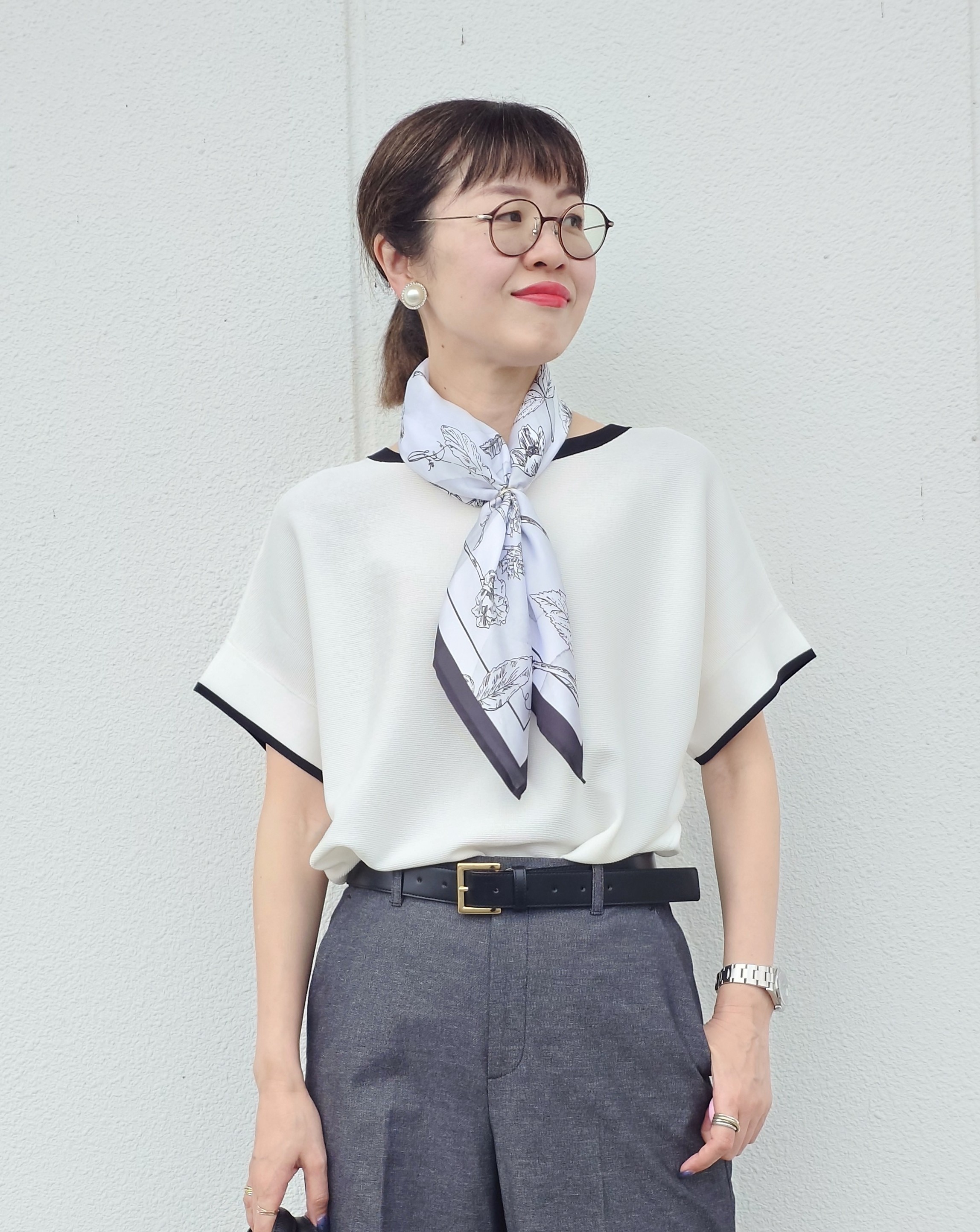 MUTSUKOさんの「UNTITLED｜【11色展開/体型カバー】前後2WAYフレンチスリーブニット」を使ったコーディネート