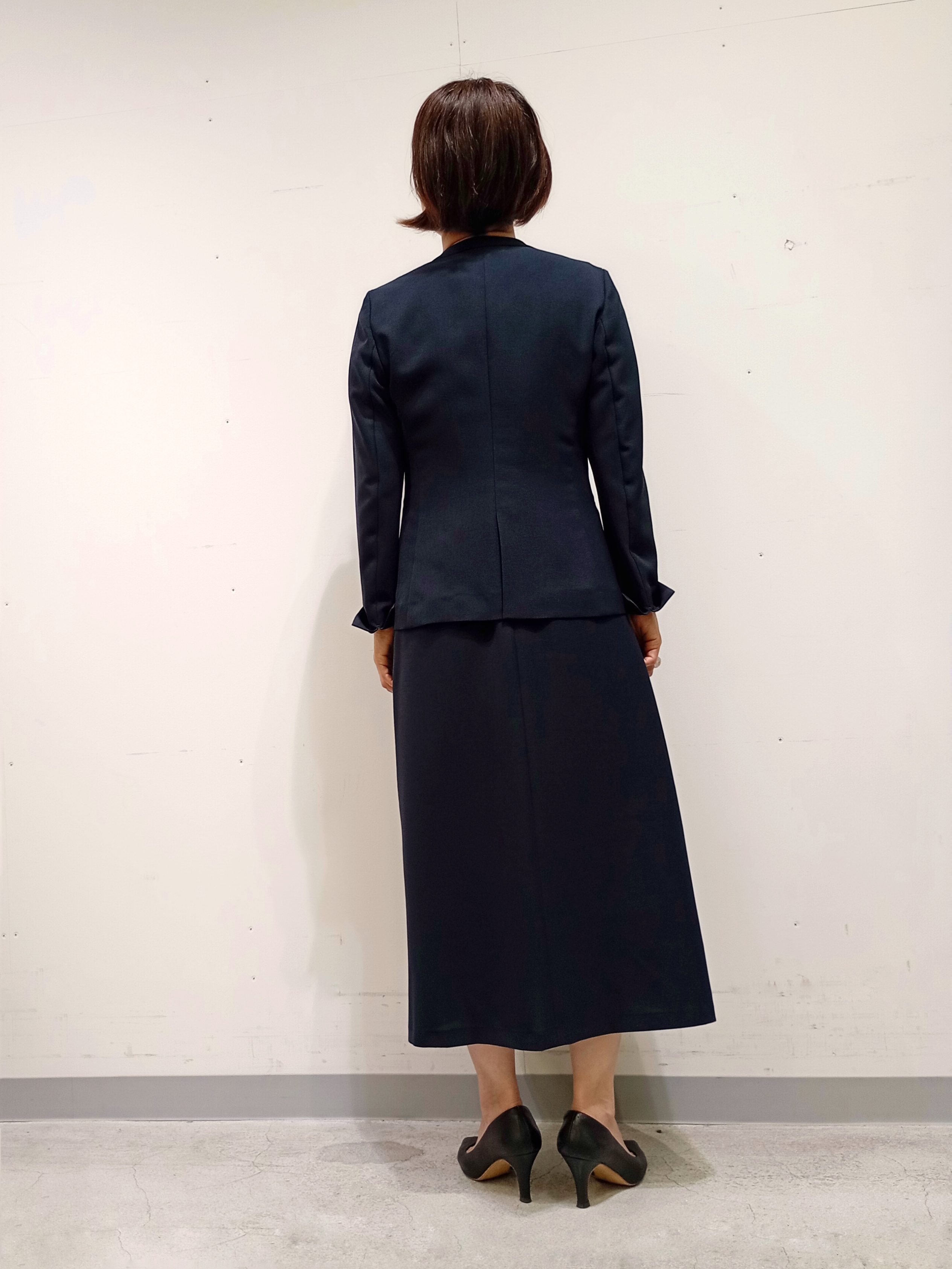Kさんの「INDIVI｜【定番スーツ／UVケア／洗える】ウール調ノーカラージャケット」を使ったコーディネート