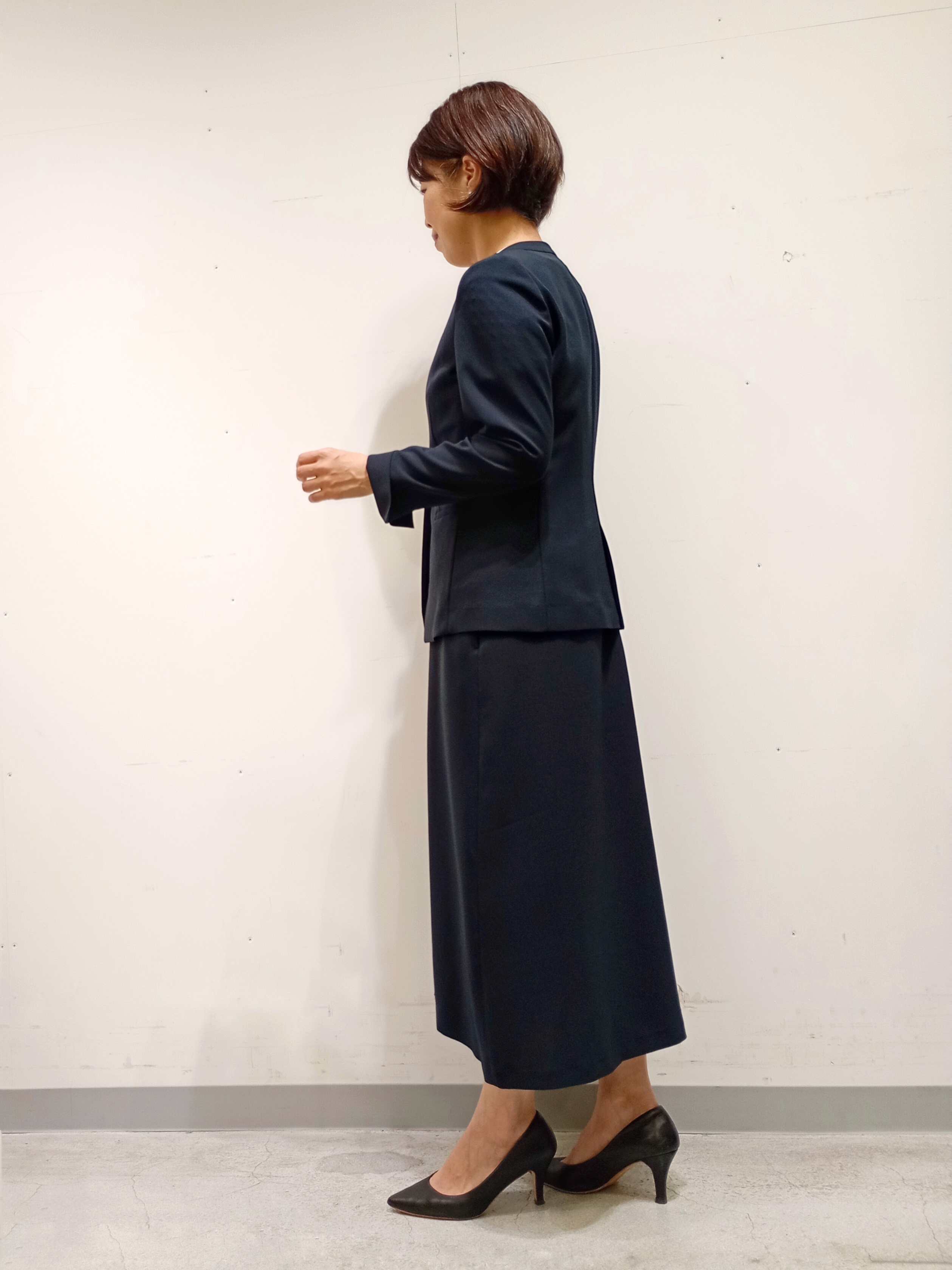 Kさんの「INDIVI｜【定番スーツ／UVケア／洗える】ウール調ノーカラージャケット」を使ったコーディネート