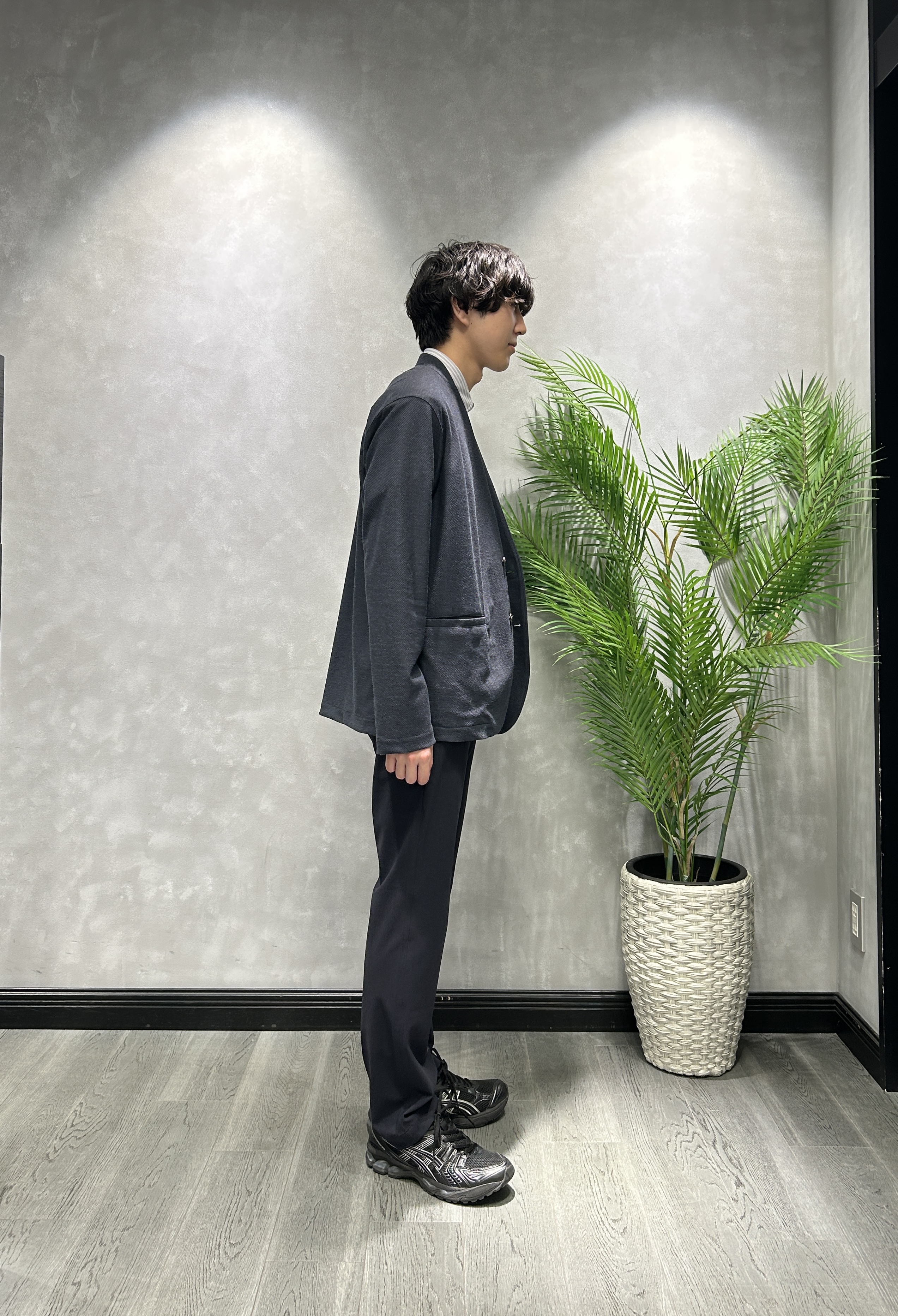 ruiさんの「TAKEO KIKUCHI｜【抗菌防臭】バーズアイメッシュノーカラージャケット」を使ったコーディネート