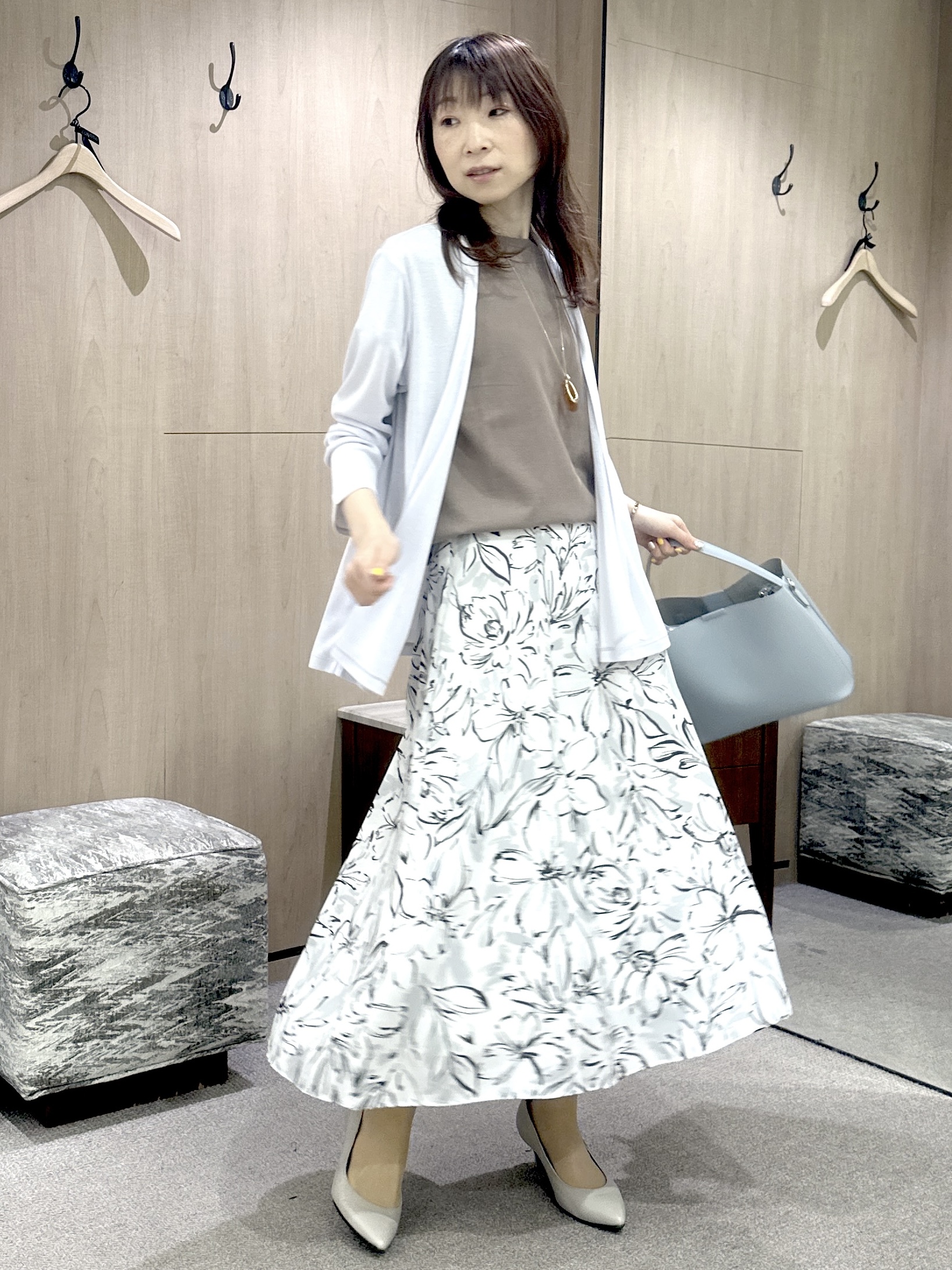 Miwaさんの「UNTITLED｜【9色展開/アンサンブル可/洗える】コットンベーシックニット」を使ったコーディネート