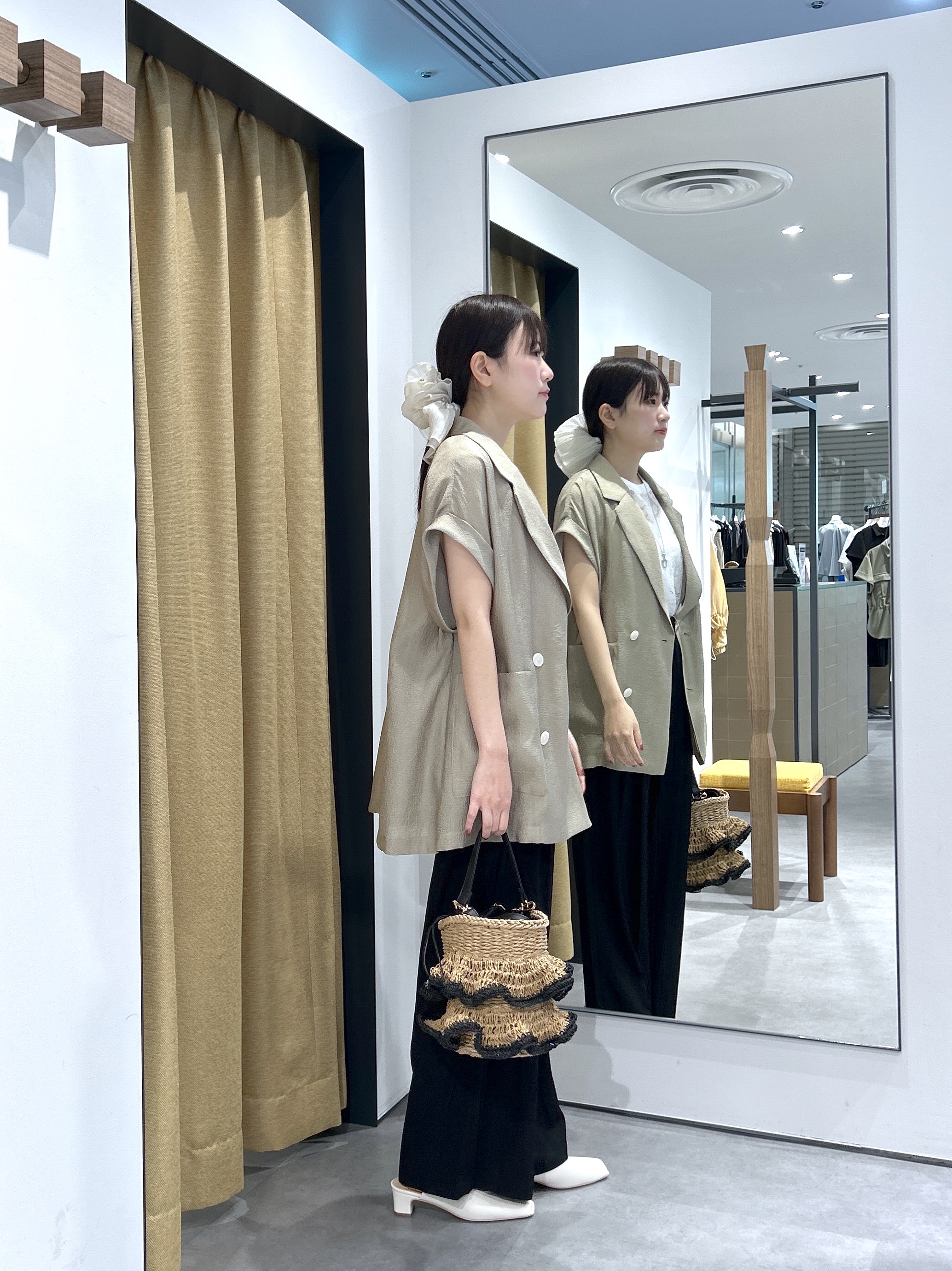 Renoさんの「INDIVI｜ワッシャーシアーダブルジャケット」を使ったコーディネート