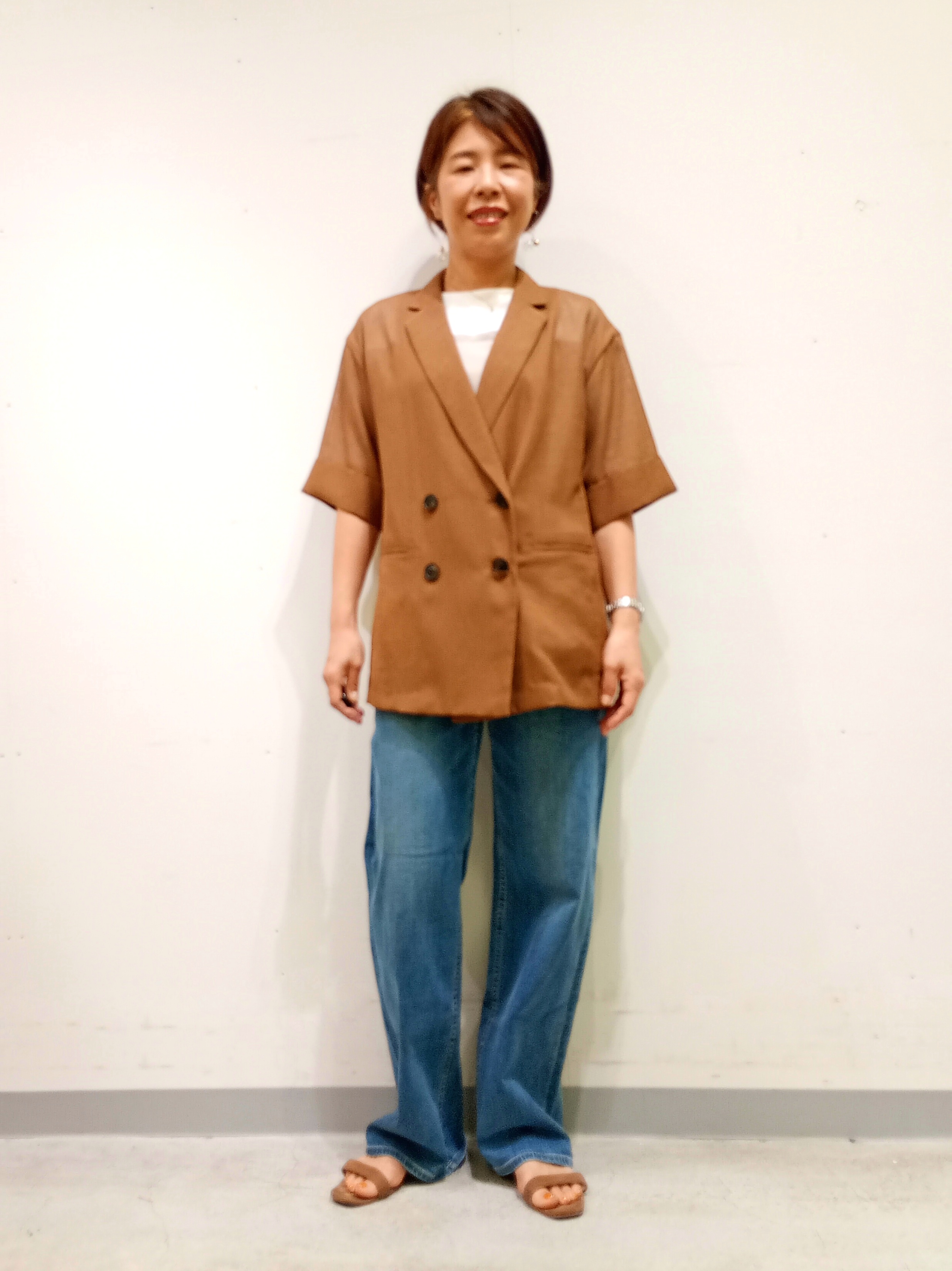 Kさんの「INDIVI｜【洗える／メッシュ素材／SETUP可能】半袖シアージャケット」を使ったコーディネート