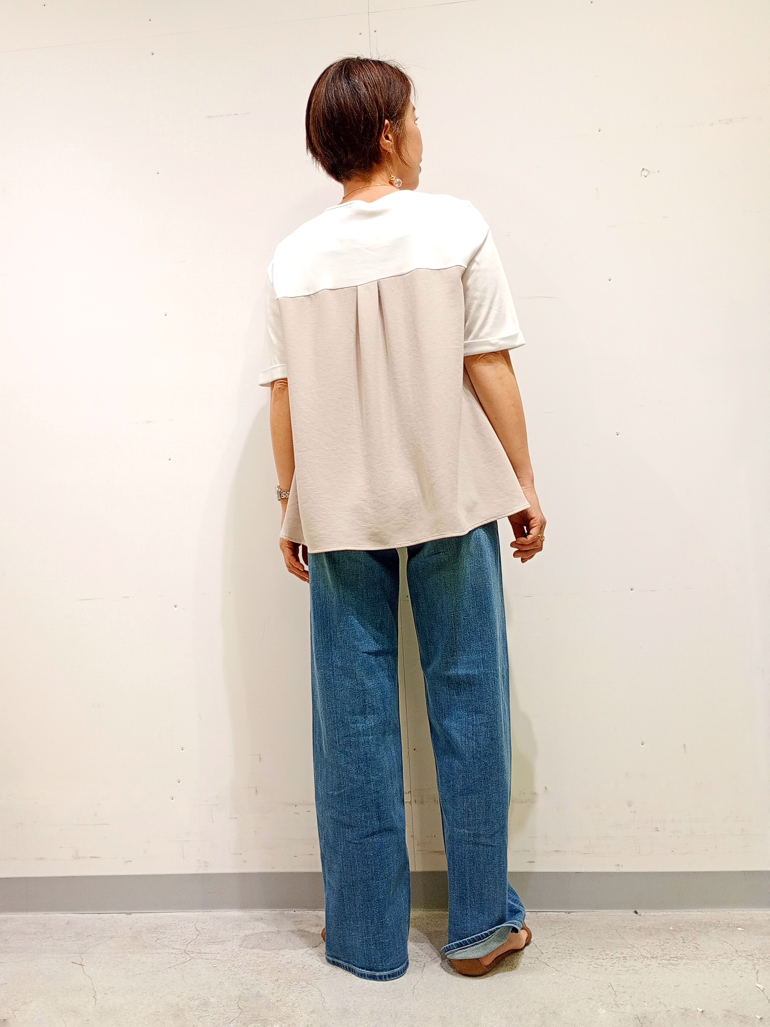Kさんの「INDIVI｜【洗える／メッシュ素材／SETUP可能】半袖シアージャケット」を使ったコーディネート