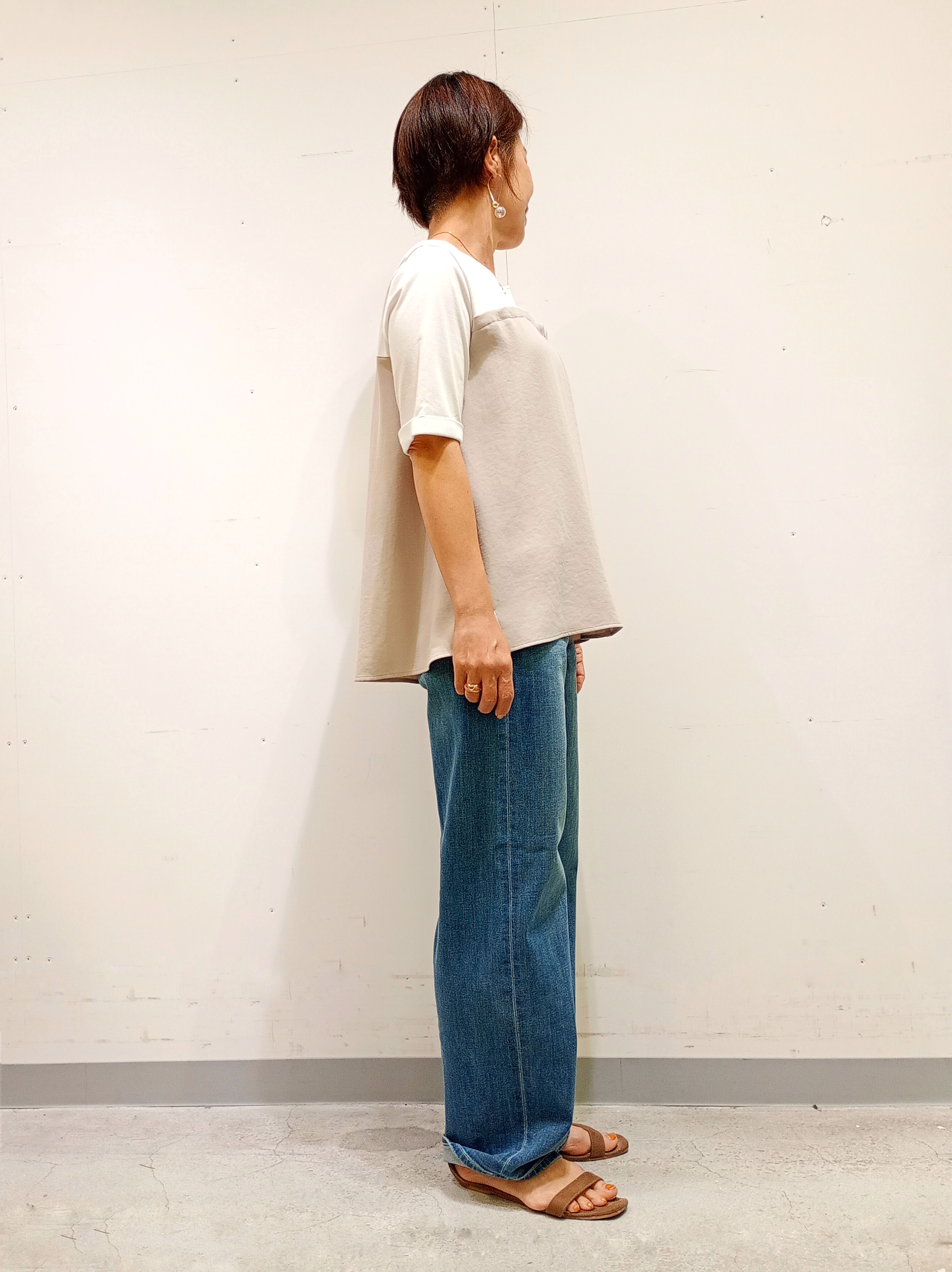 Kさんの「INDIVI｜【洗える／メッシュ素材／SETUP可能】半袖シアージャケット」を使ったコーディネート