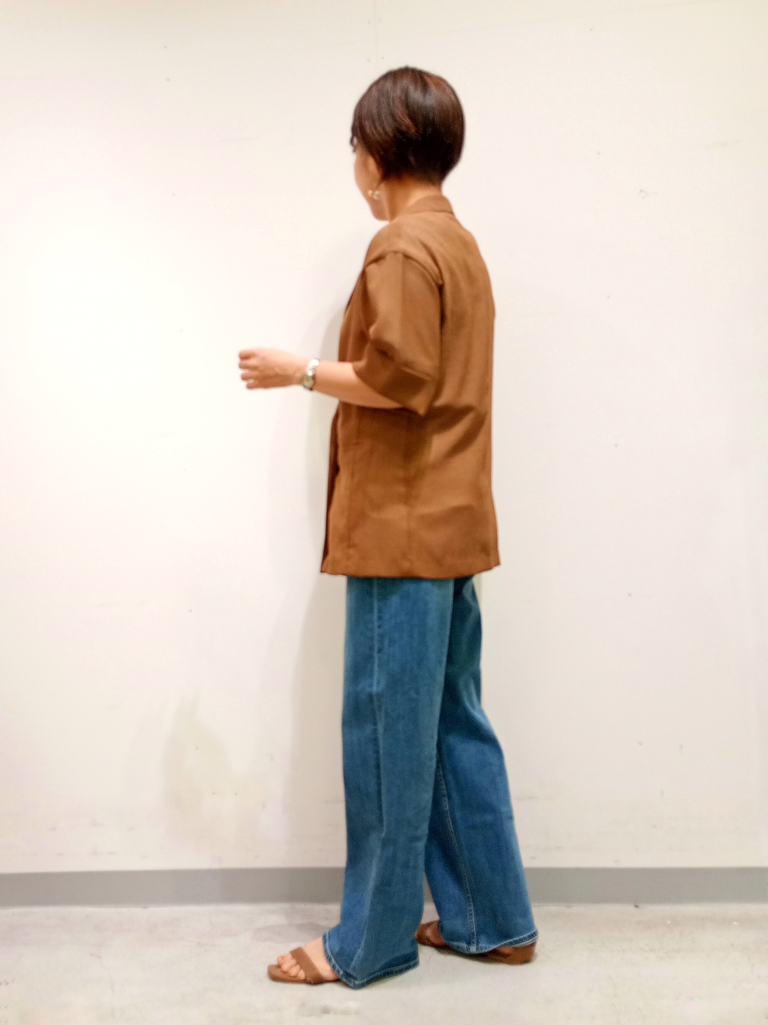 Kさんの「INDIVI｜【洗える／メッシュ素材／SETUP可能】半袖シアージャケット」を使ったコーディネート