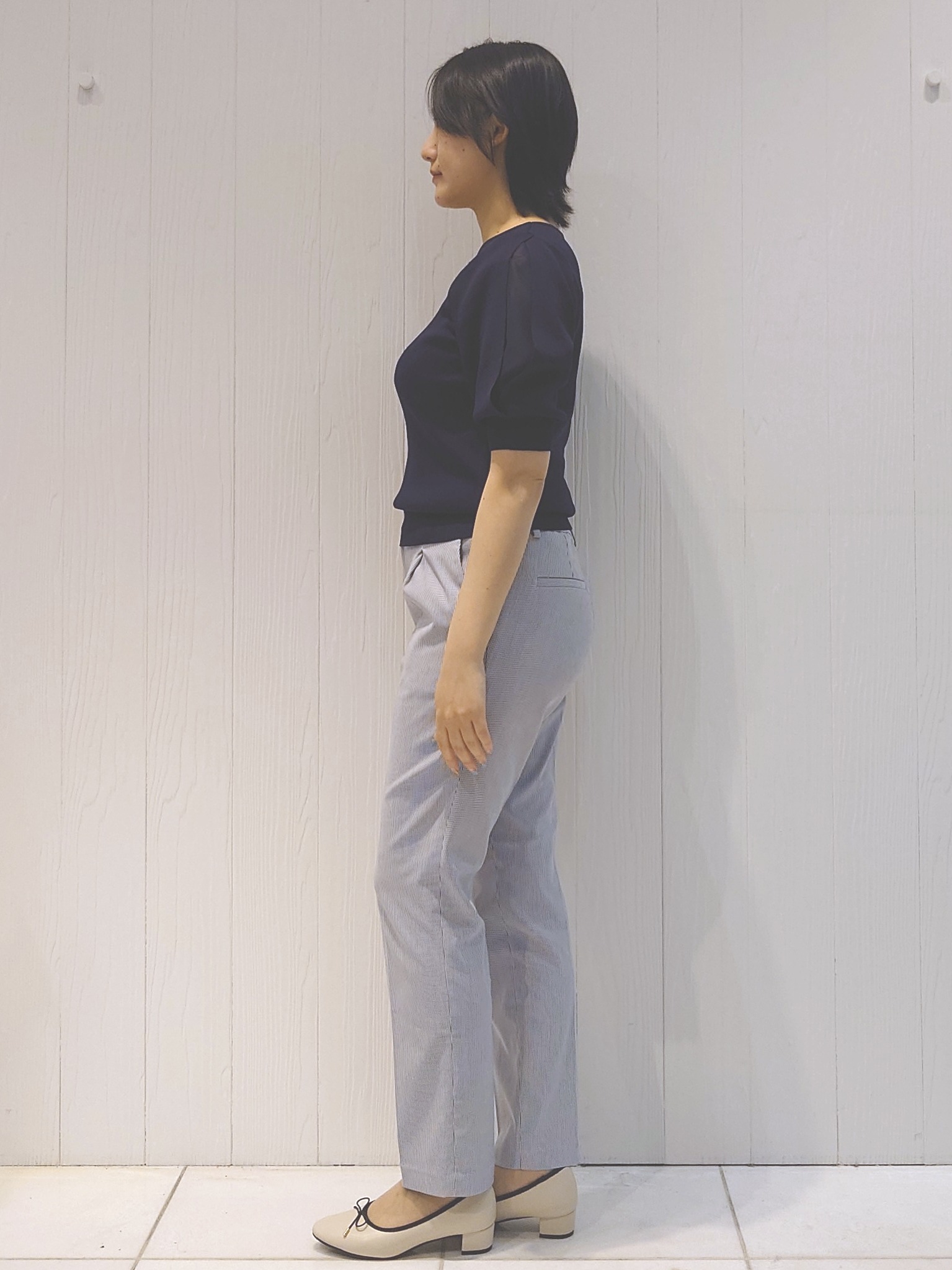 haruさんの「index｜【接触冷感】クールタッチラップスリーブニット《UVケア／洗濯機OK／XS～3L／9col》」を使ったコーディネート