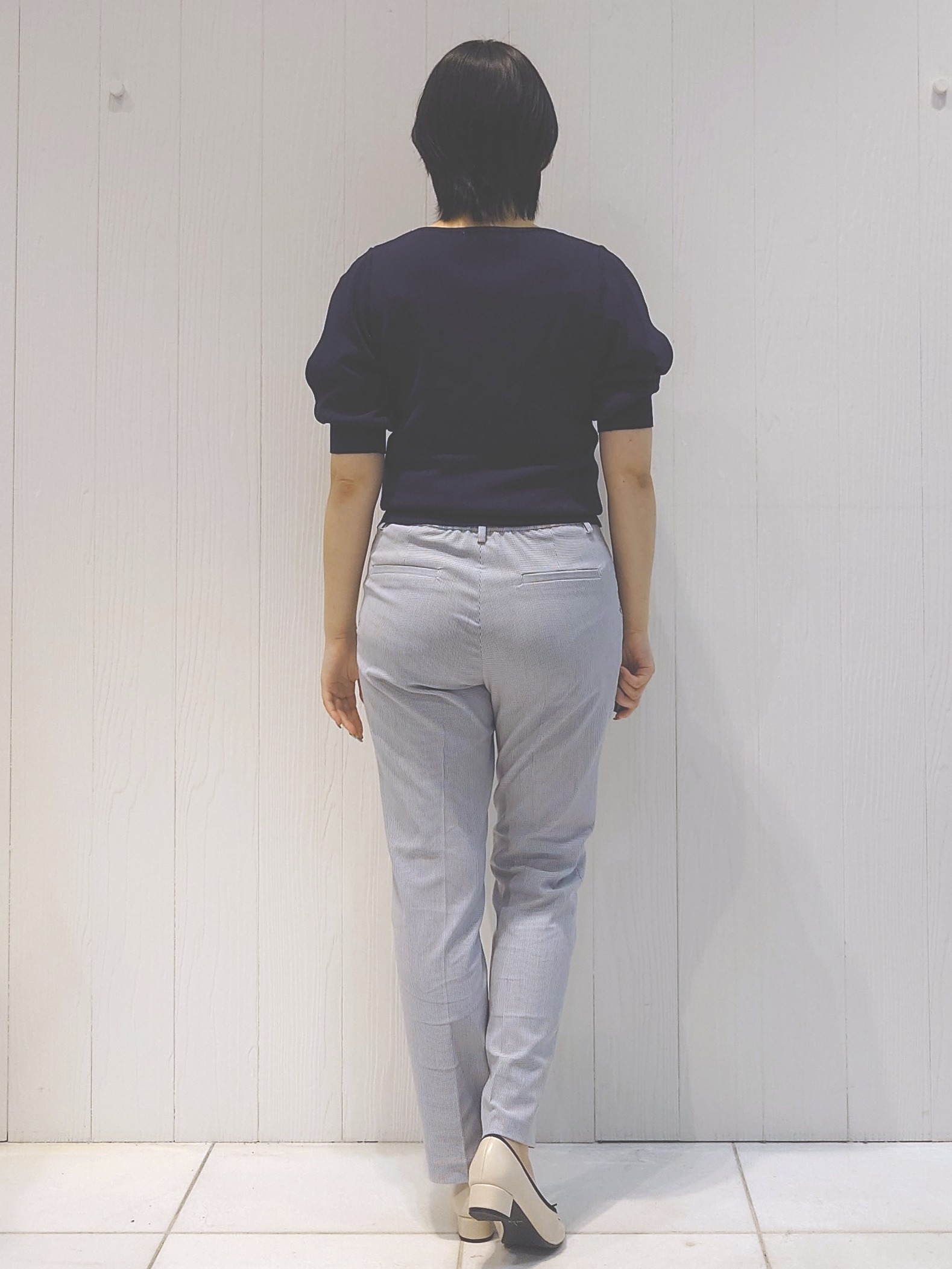 haruさんの「index｜【接触冷感】クールタッチラップスリーブニット《UVケア／洗濯機OK／XS～3L／9col》」を使ったコーディネート