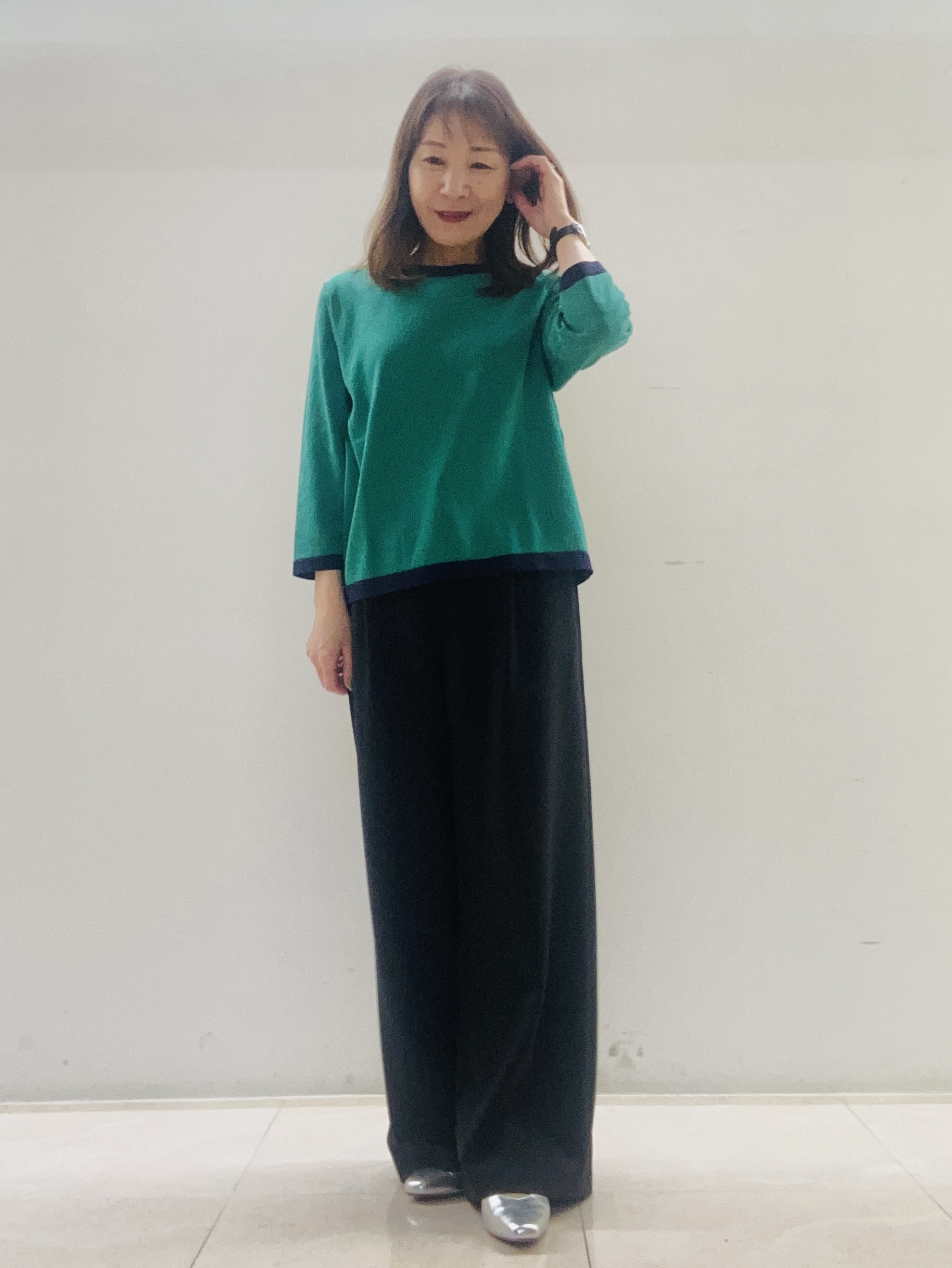 kurodaさんの「Reflect｜【アンサンブル可】バイカラーカーディガン」を使ったコーディネート