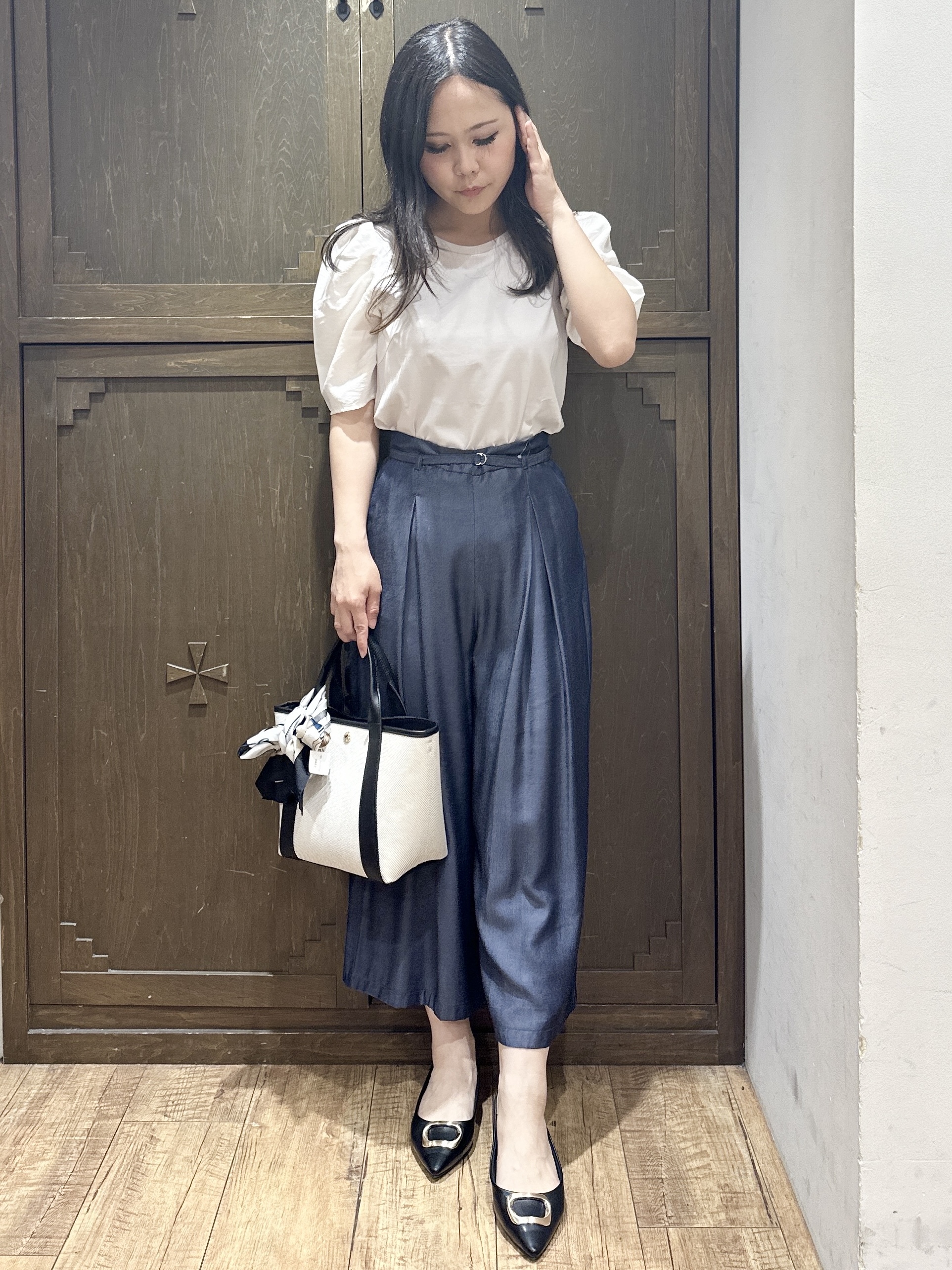 kanaさんの「index｜【UVケア／接触冷感】シアータックスリーブドッキングTシャツ《洗濯機OK》」を使ったコーディネート