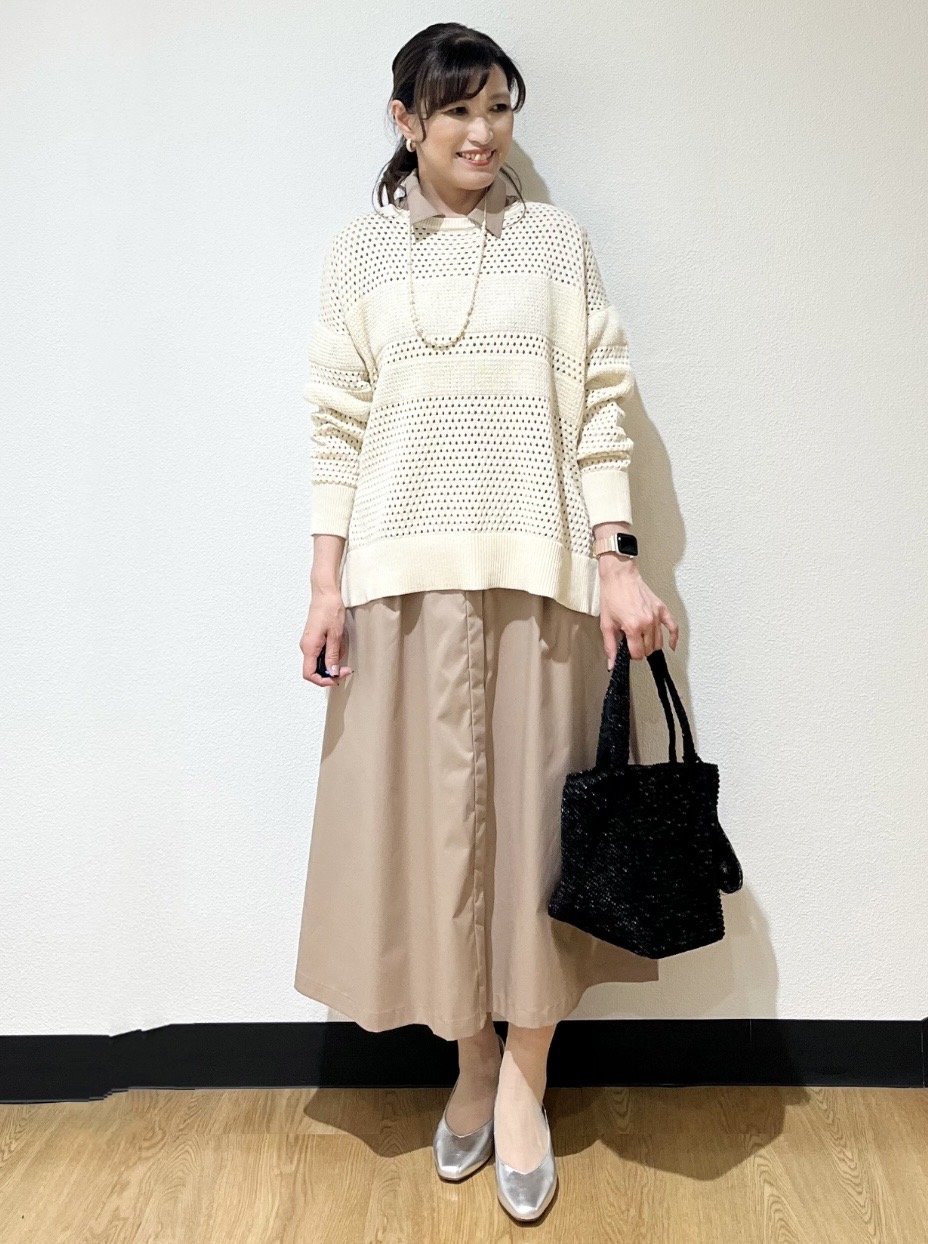 ayaさんの「Reflect｜【レイヤードにおすすめ◎】メッシュ風ドライタッチニット」を使ったコーディネート