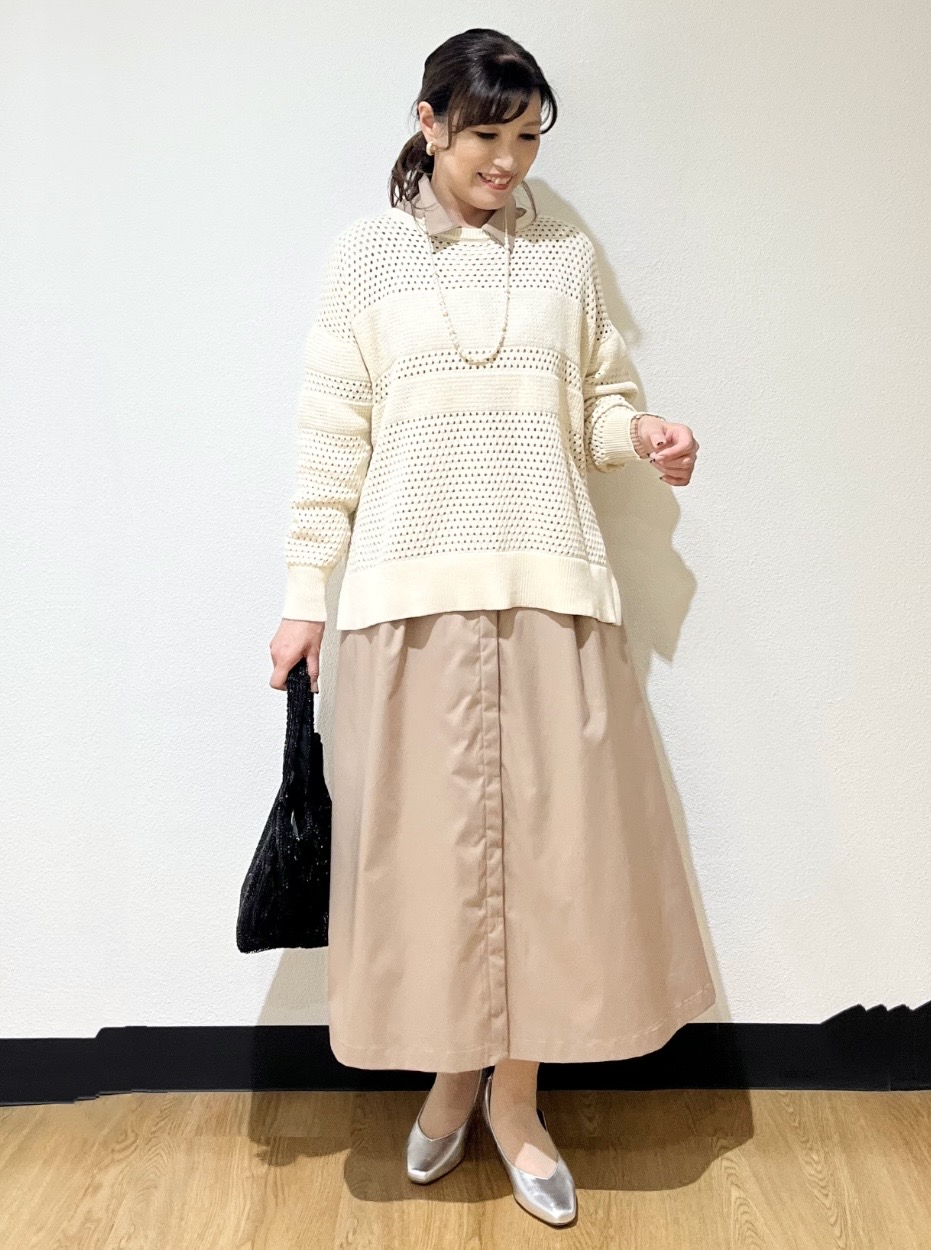 ayaさんの「Reflect｜【レイヤードにおすすめ◎】メッシュ風ドライタッチニット」を使ったコーディネート