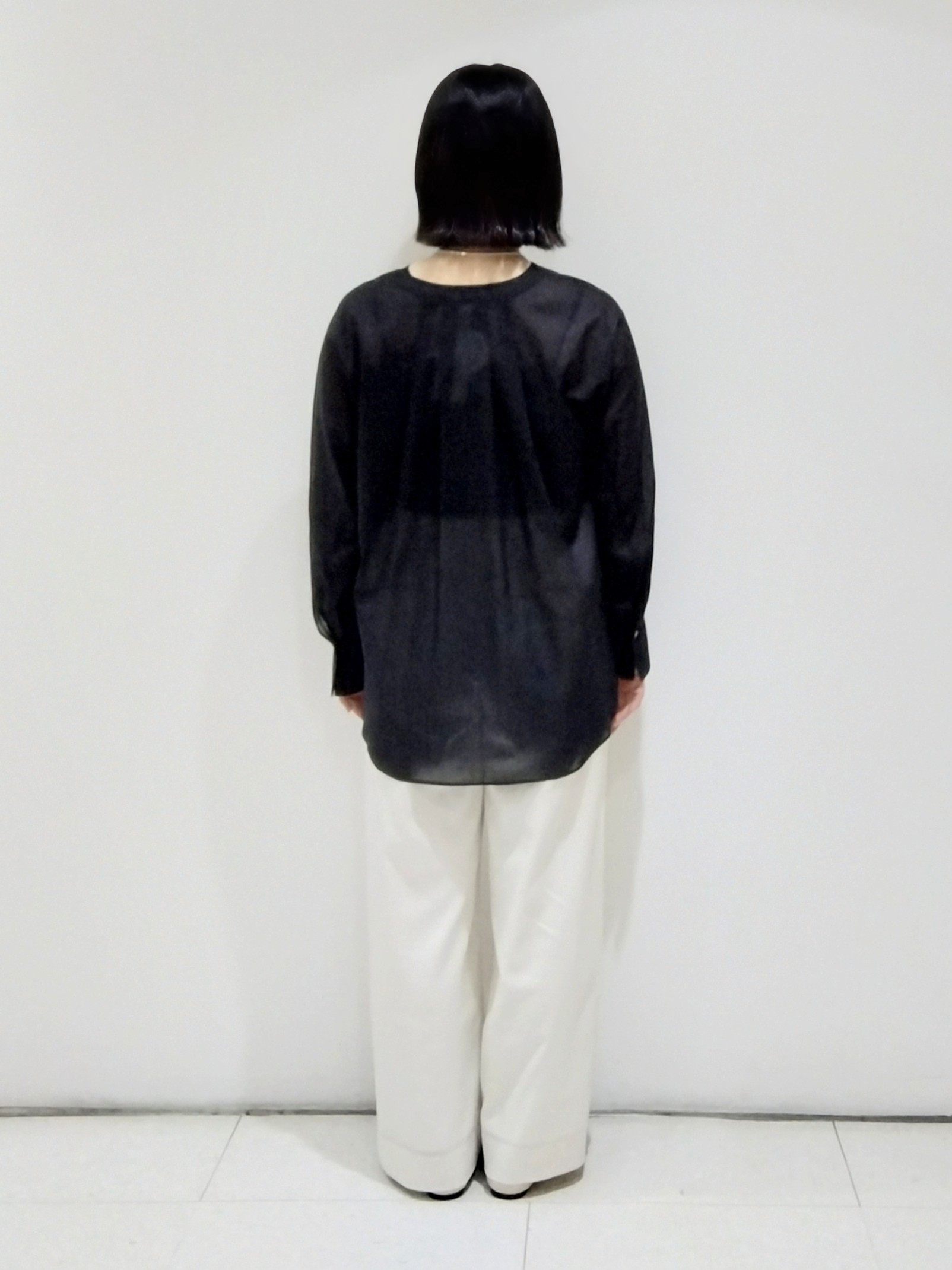 seiraさんの「INDIVI｜【洗える／軽やか】無地＆ストライプ柄 切替タックブラウス」を使ったコーディネート