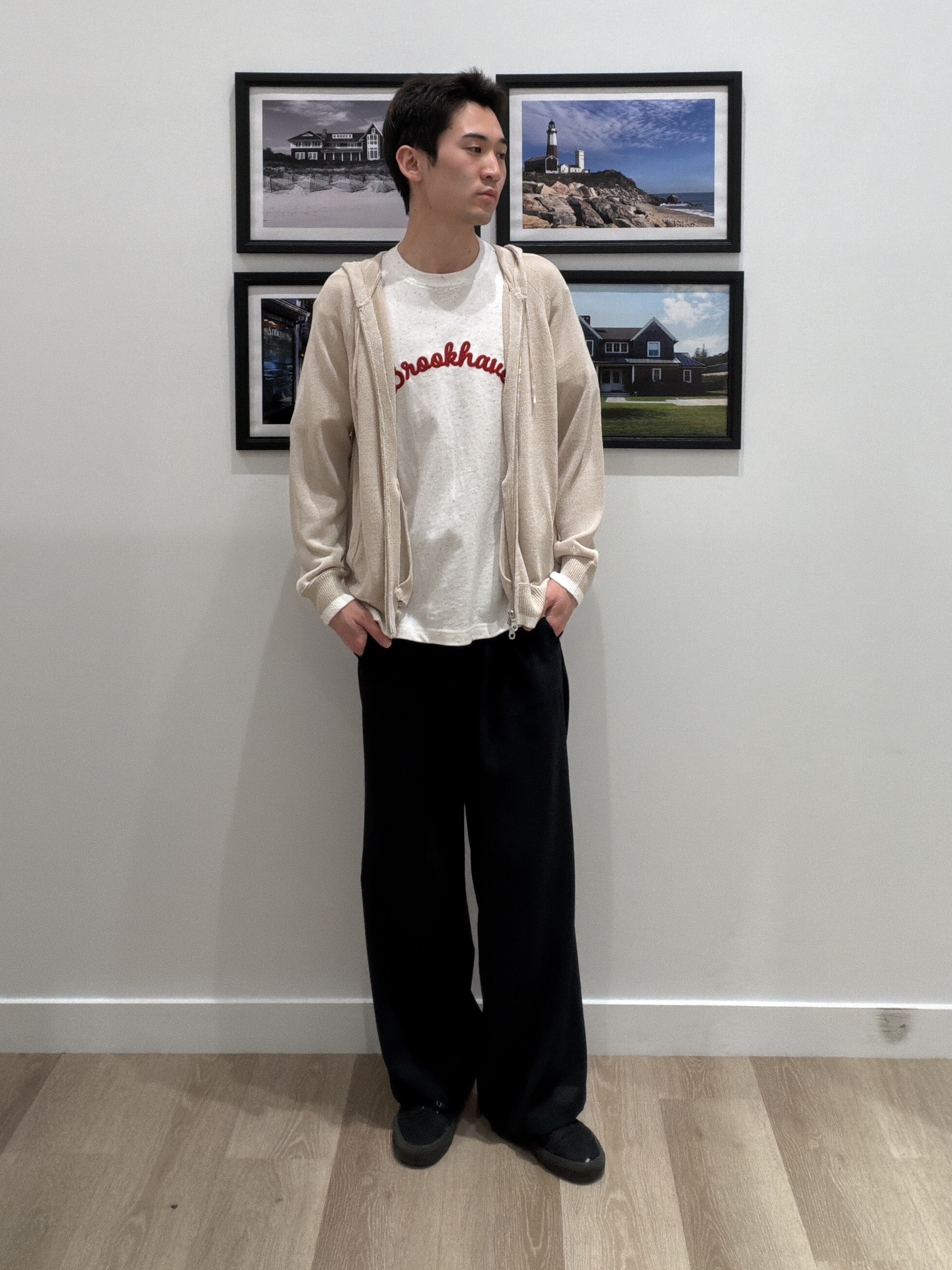 oikawaさんの「Dessin｜【ユニセックス/洗える】ネップロゴ刺繍Tシャツ」を使ったコーディネート