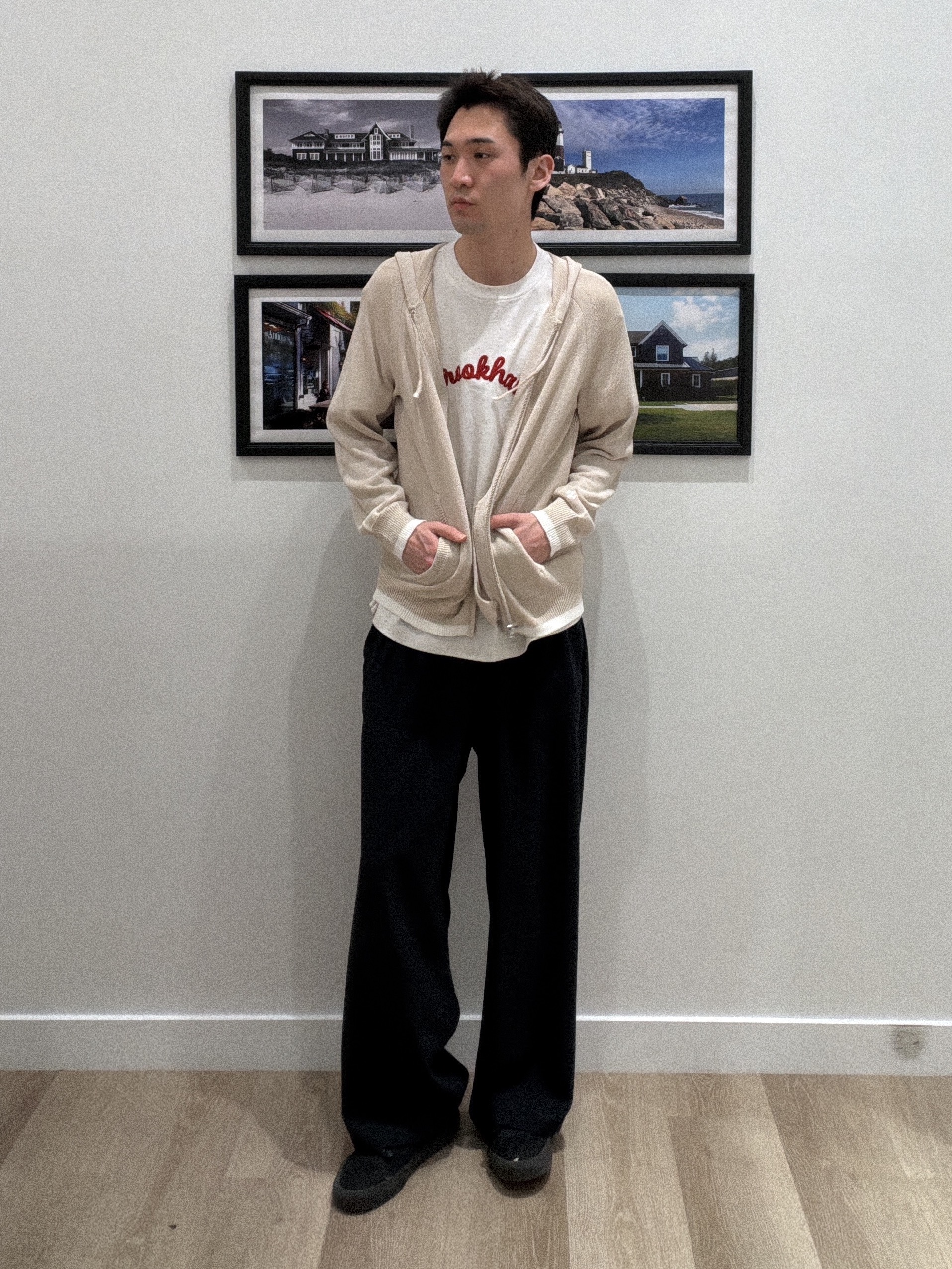 oikawaさんの「Dessin｜【ユニセックス/洗える】ネップロゴ刺繍Tシャツ」を使ったコーディネート