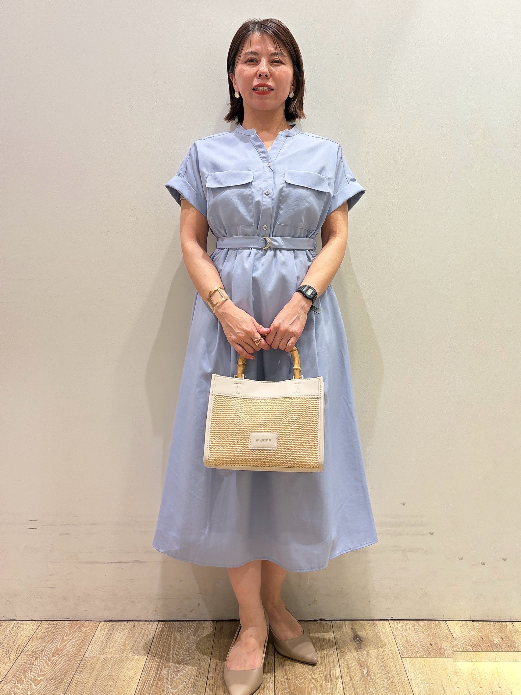 YUKOさんの「index｜【2WAY】バンブーハンドルミドルトートバッグ」を使ったコーディネート