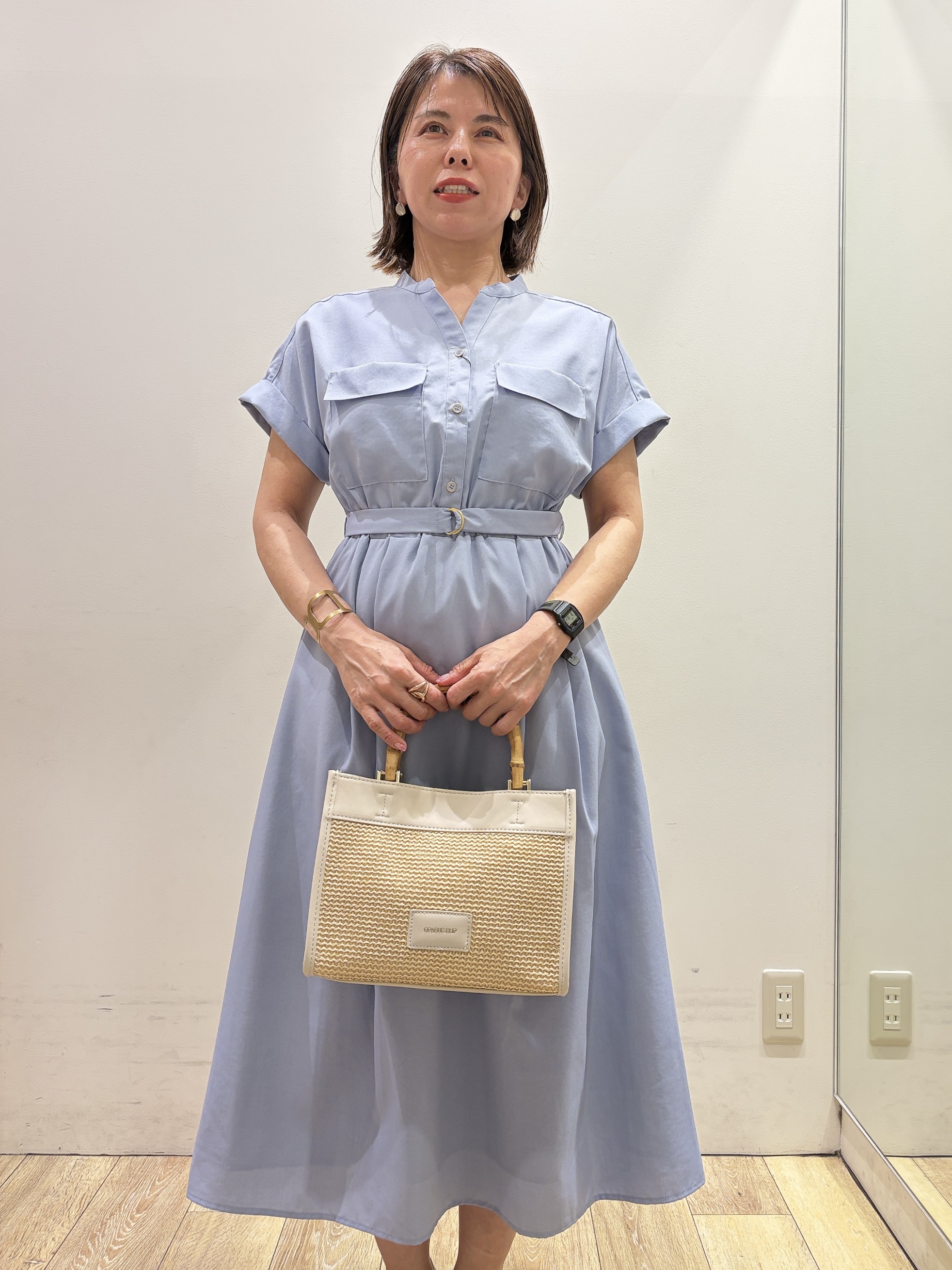 YUKOさんの「index｜【2WAY】バンブーハンドルミドルトートバッグ」を使ったコーディネート