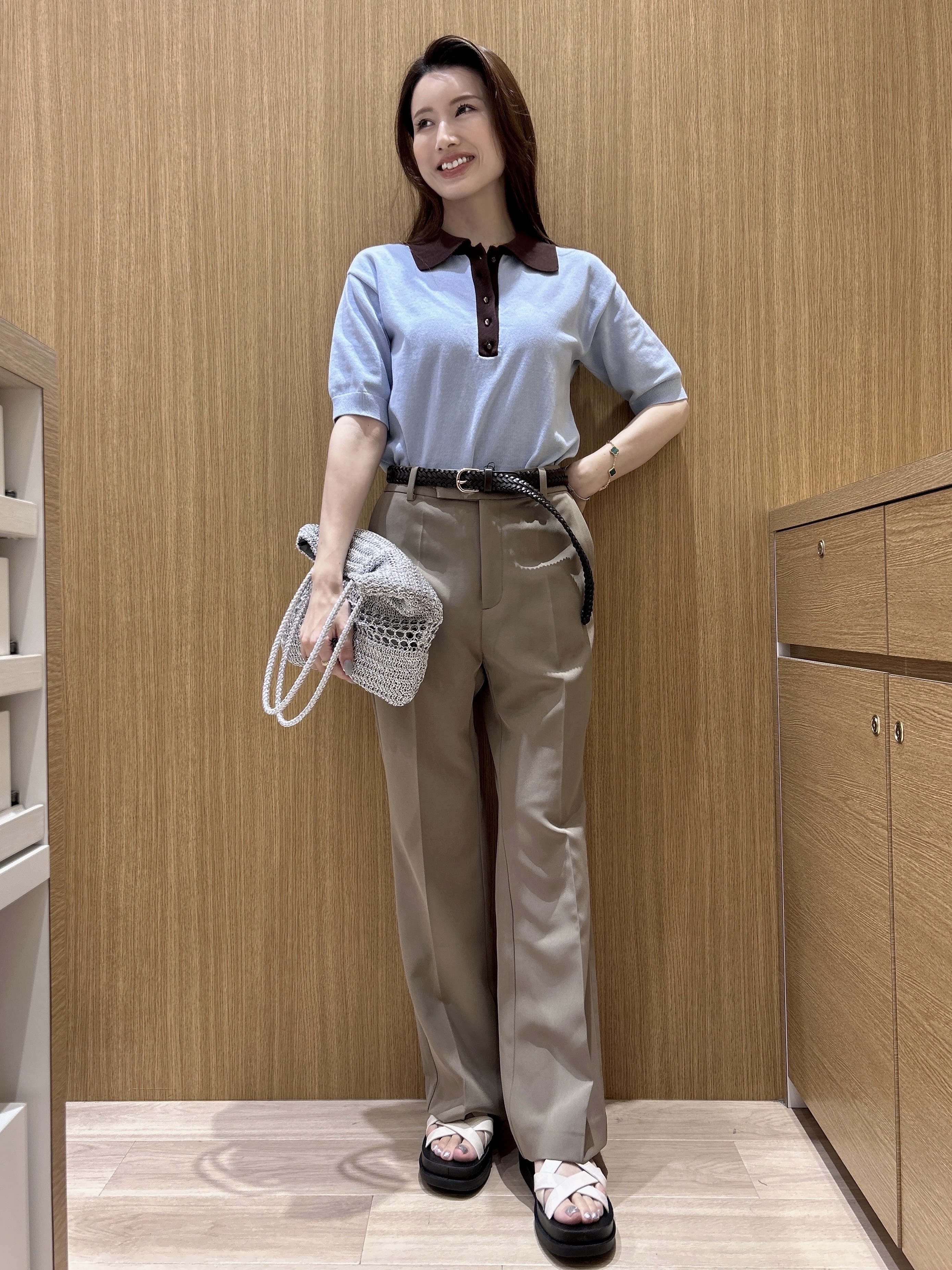maiさんの「OPAQUE.CLIP｜ビッグポロ衿ニット【洗濯機OK】」を使ったコーディネート