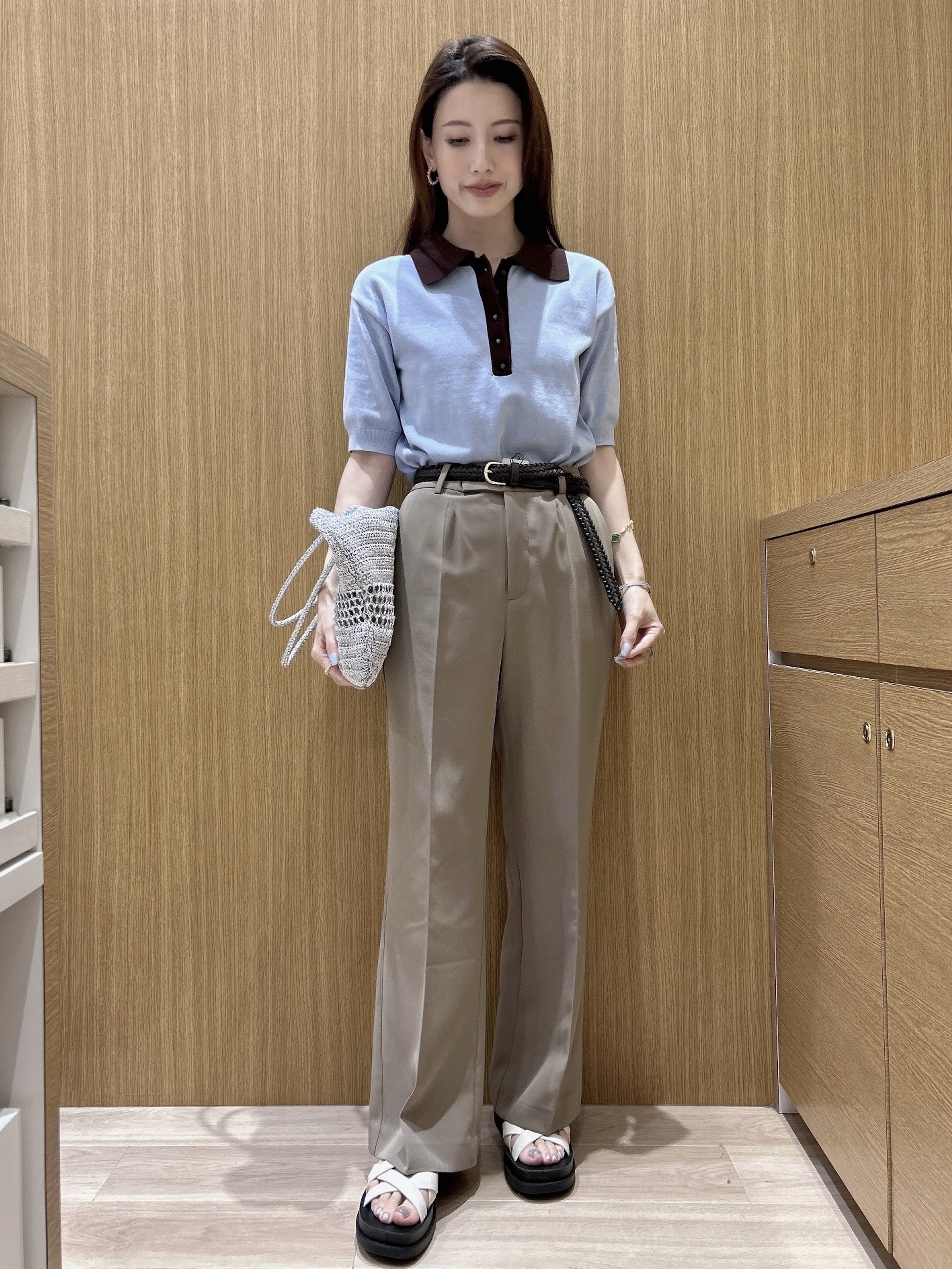 maiさんの「OPAQUE.CLIP｜ビッグポロ衿ニット【洗濯機OK】」を使ったコーディネート