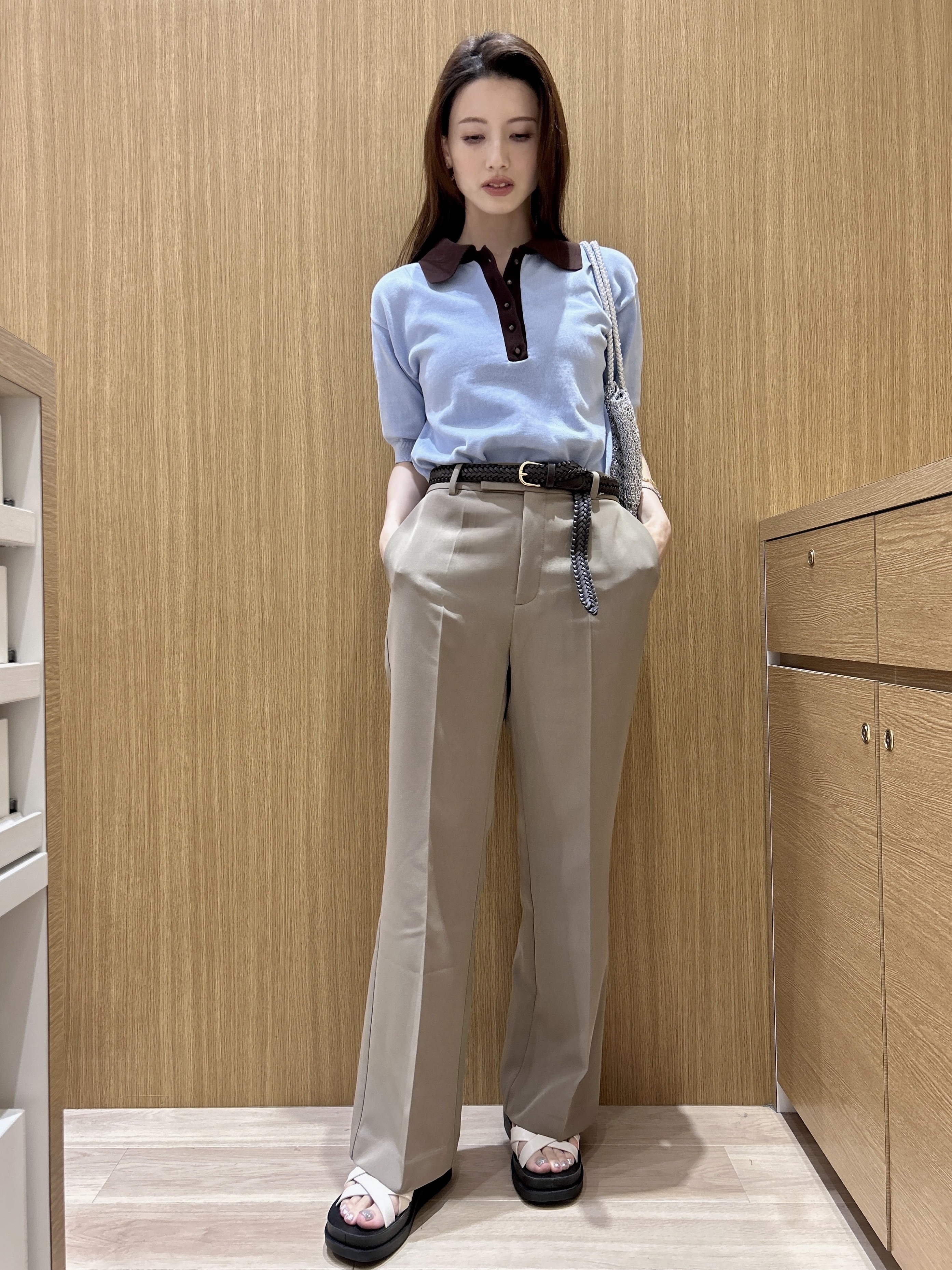 maiさんの「OPAQUE.CLIP｜ビッグポロ衿ニット【洗濯機OK】」を使ったコーディネート