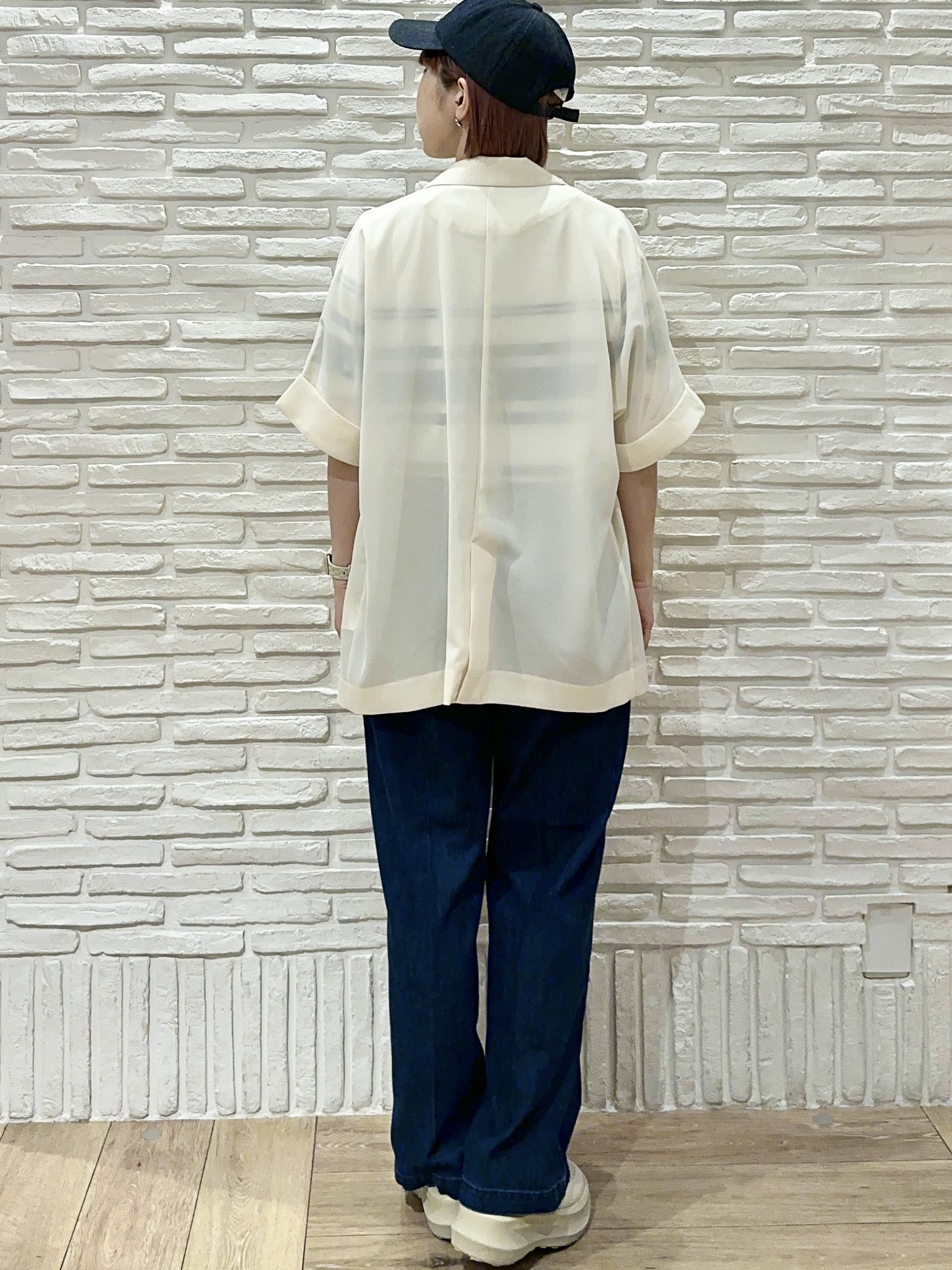 Hana...eさんの「index｜【接触冷感／吸水速乾／防シワ】リネンライクテーラードジャケット《洗濯機OK》」を使ったコーディネート