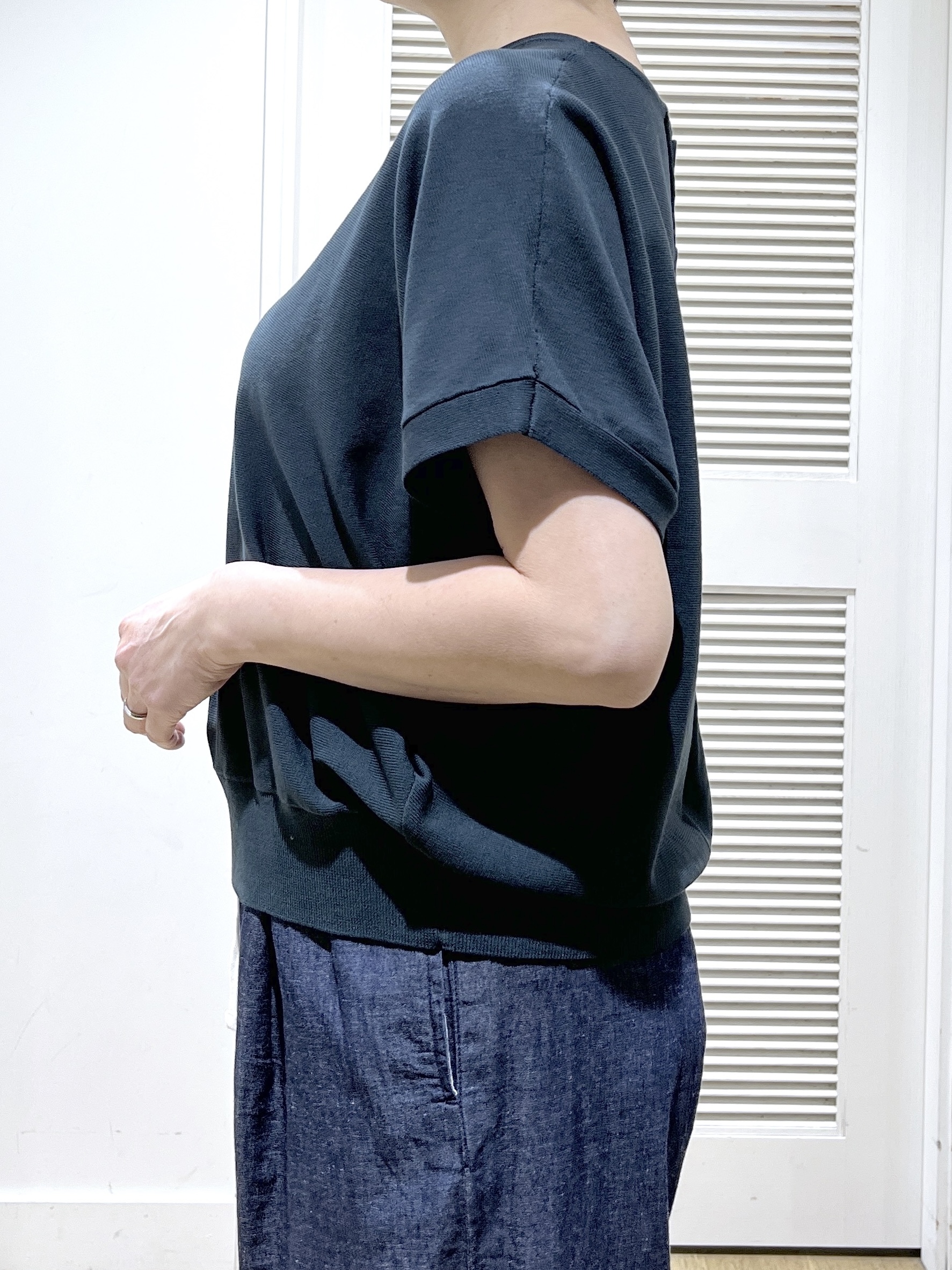Miyazakiさんの「Dessin｜【洗える】綿麻ドロストライトデニムパンツ」を使ったコーディネート