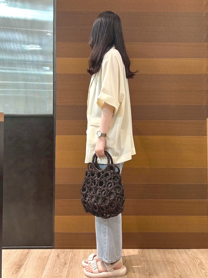 hinaさんの「OPAQUE.CLIP｜【接触冷感／吸水速乾／防シワ】リネンライクテーラードジャケット《洗濯機OK》」を使ったコーディネート